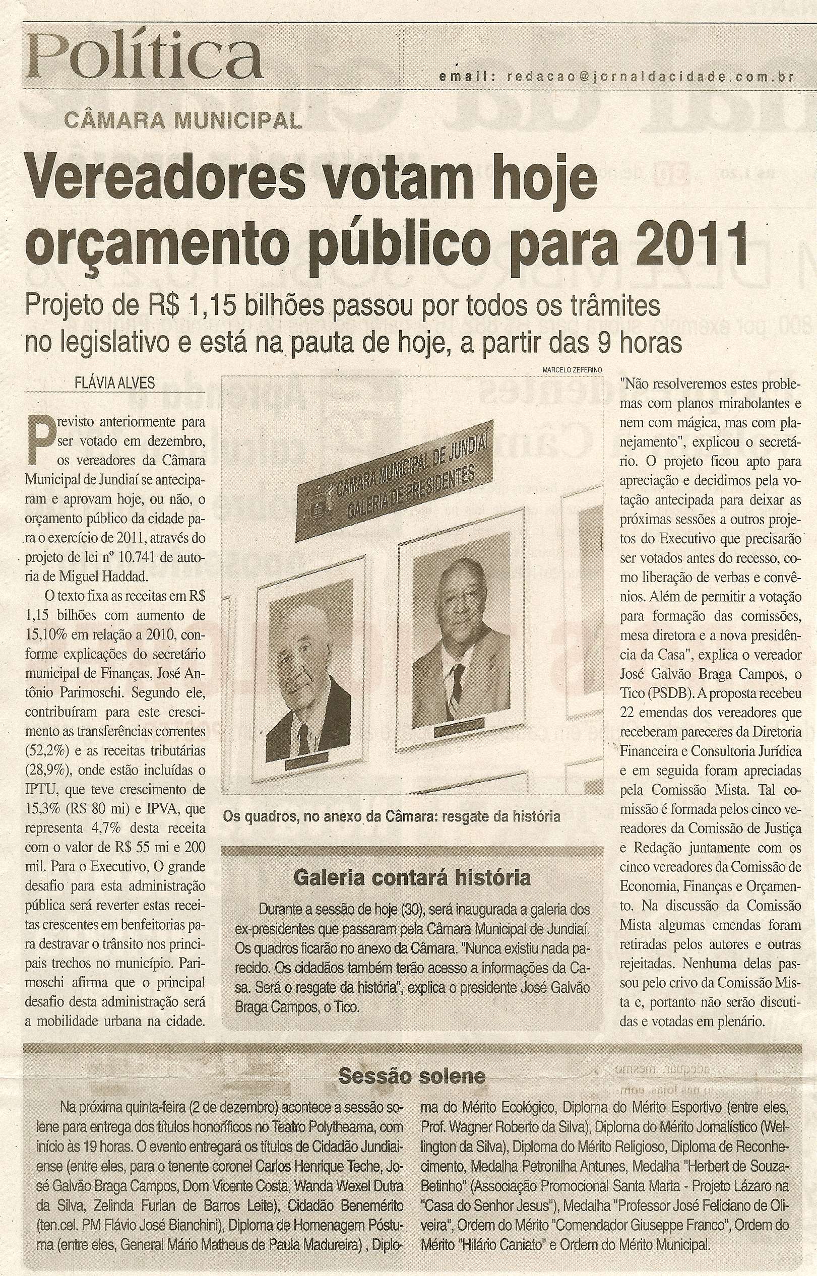 Jornal da Cidade - 30/11/2010