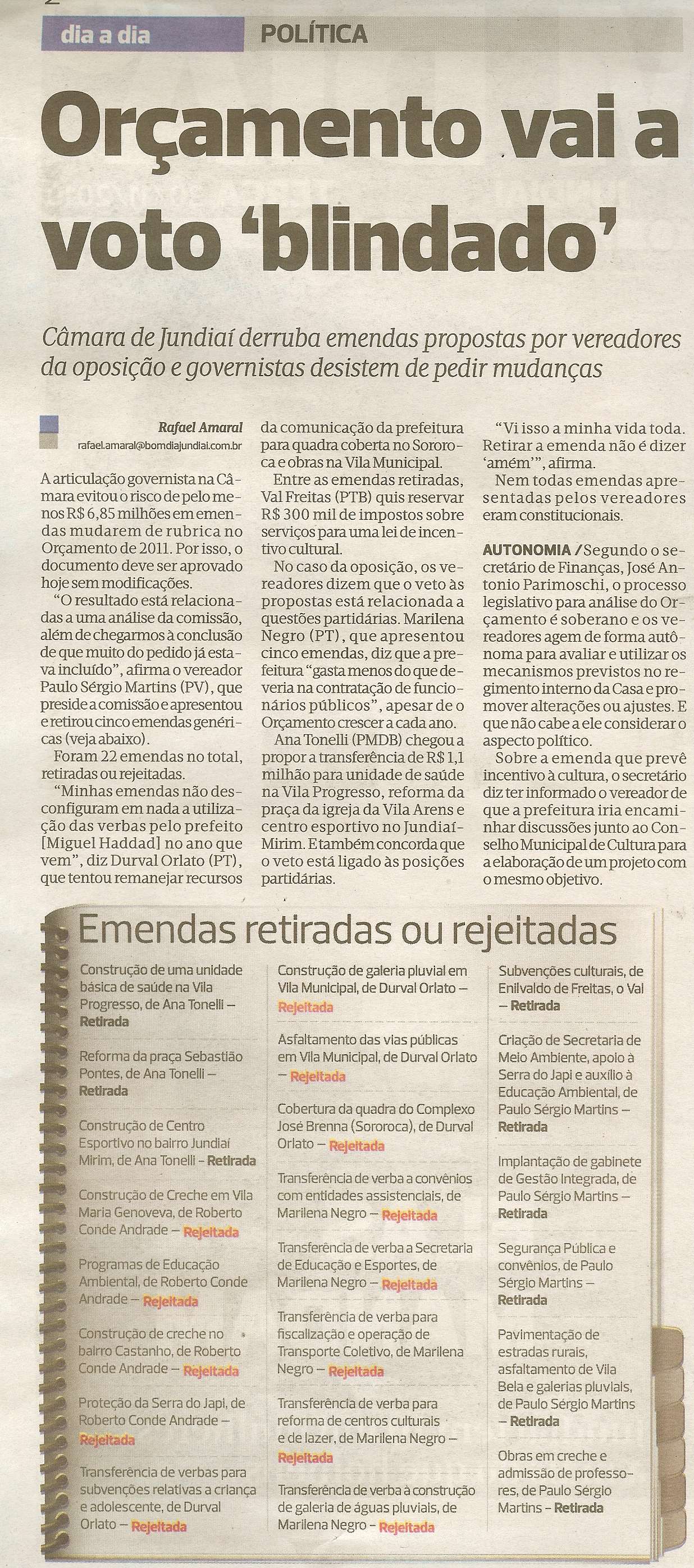 Bom Dia Jundiaí - 30/11/2010