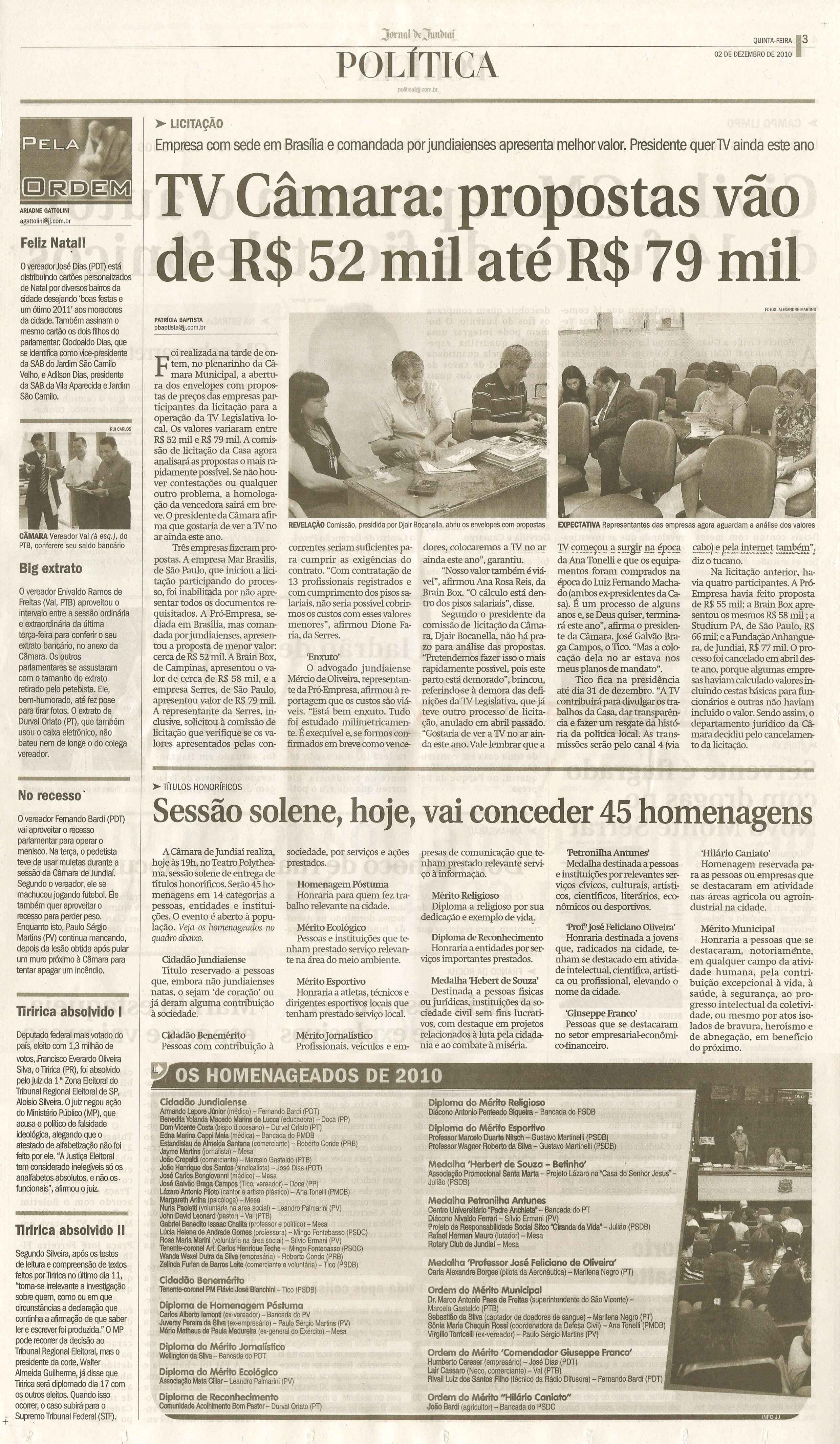 Jornal de Jundiaí - 02/12/2010