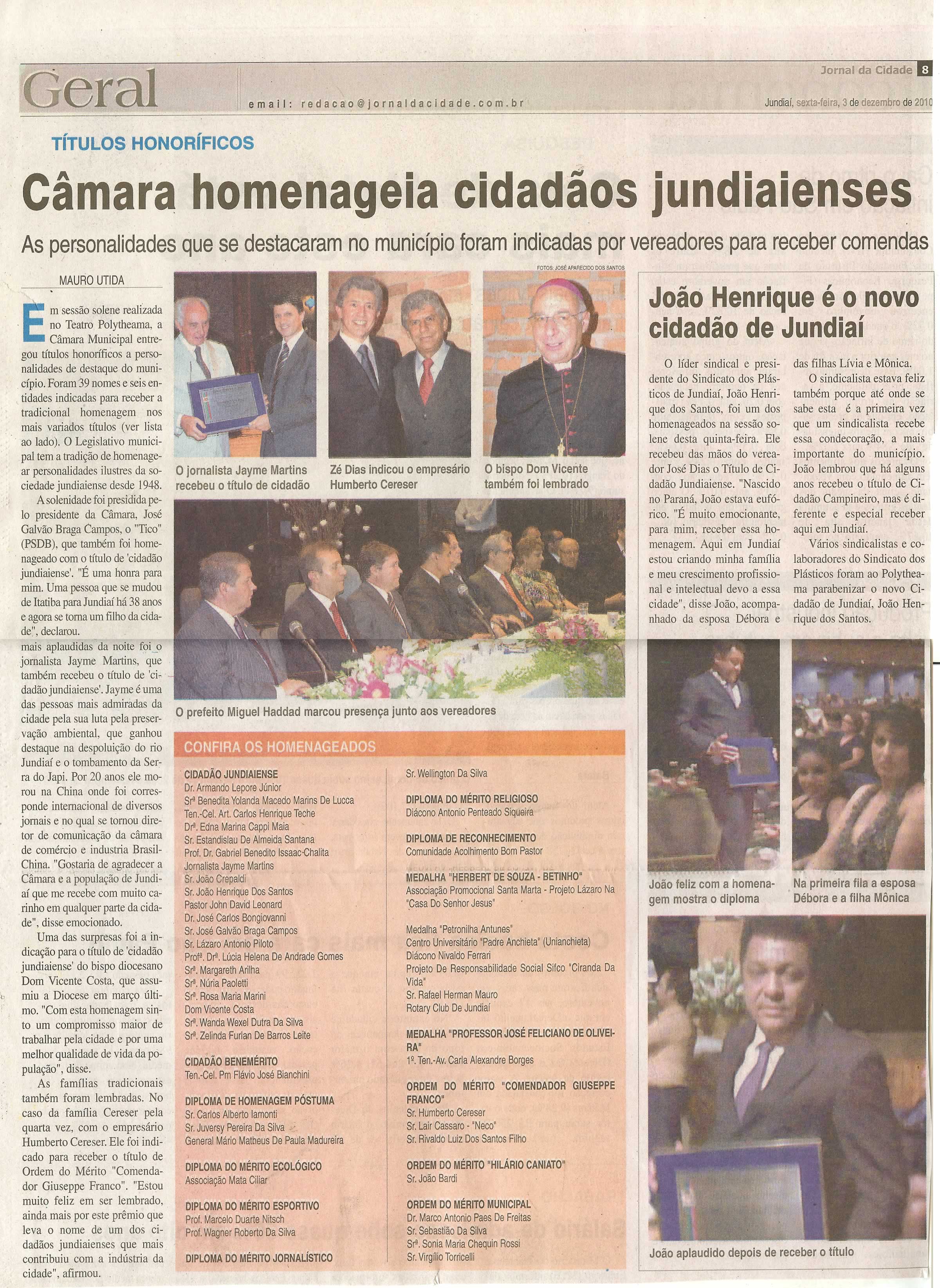 Jornal da Cidade - 03/12/2010