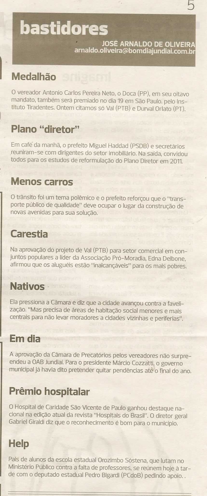 Bom Dia Jundiaí - 08/12/2010