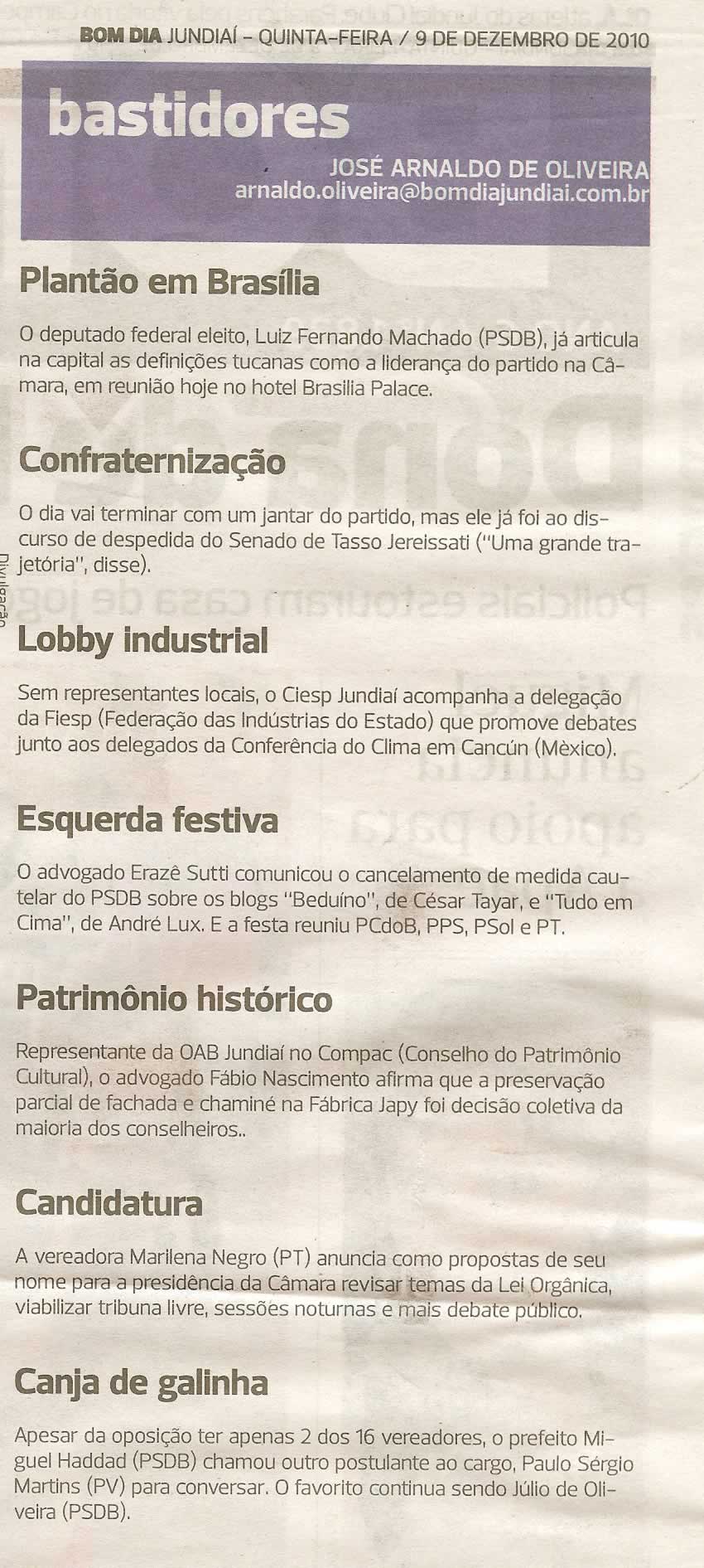 Bom Dia Jundiaí - 09/12/2010