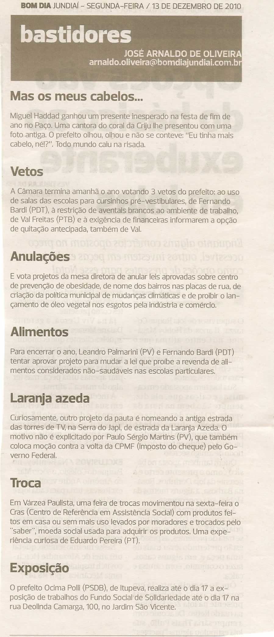 Bom Dia Jundiaí - 13/12/2010