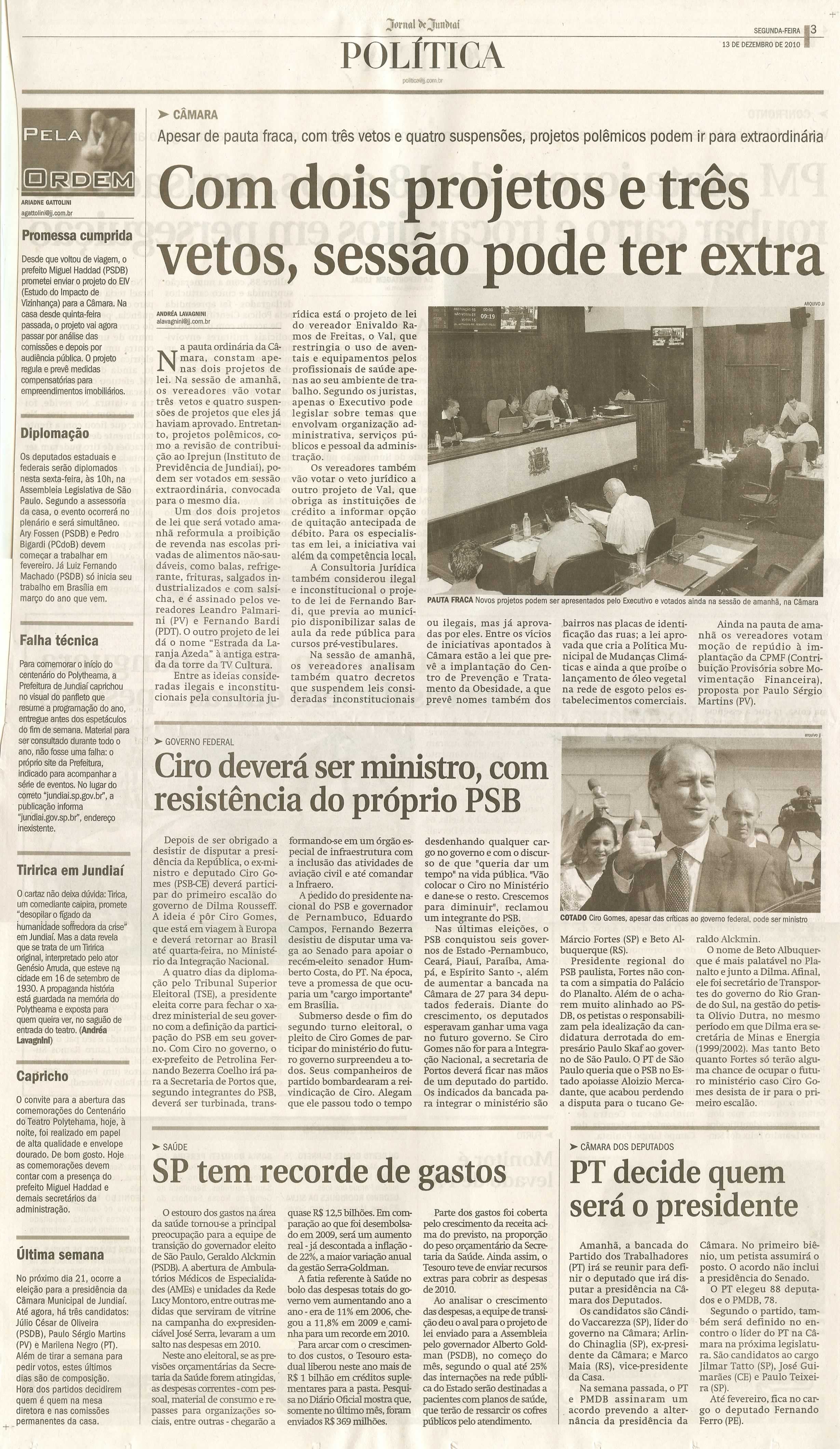 Jornal de Jundiaí - 13/12/2010