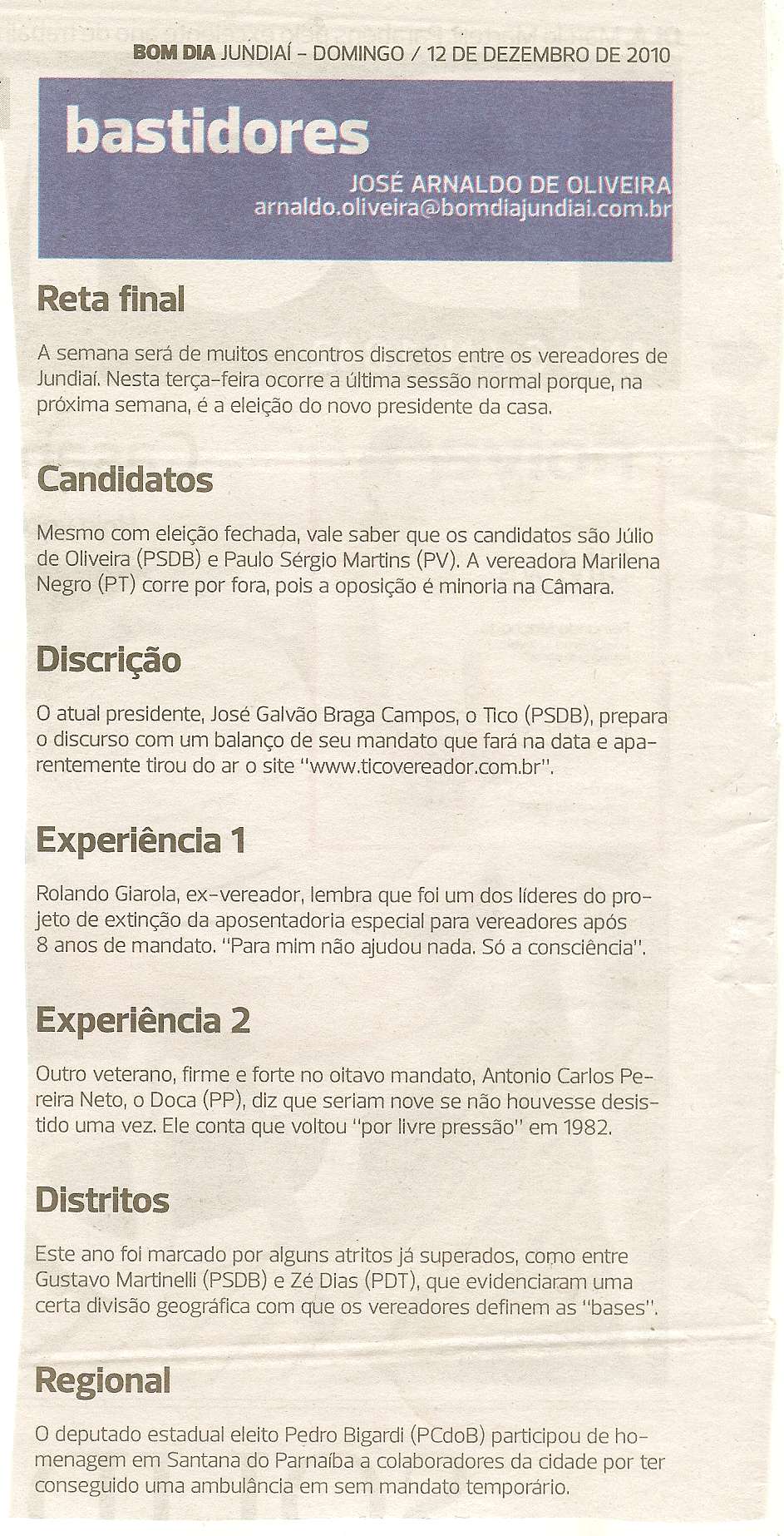 Bom Dia Jundiaí - 12/12/2010