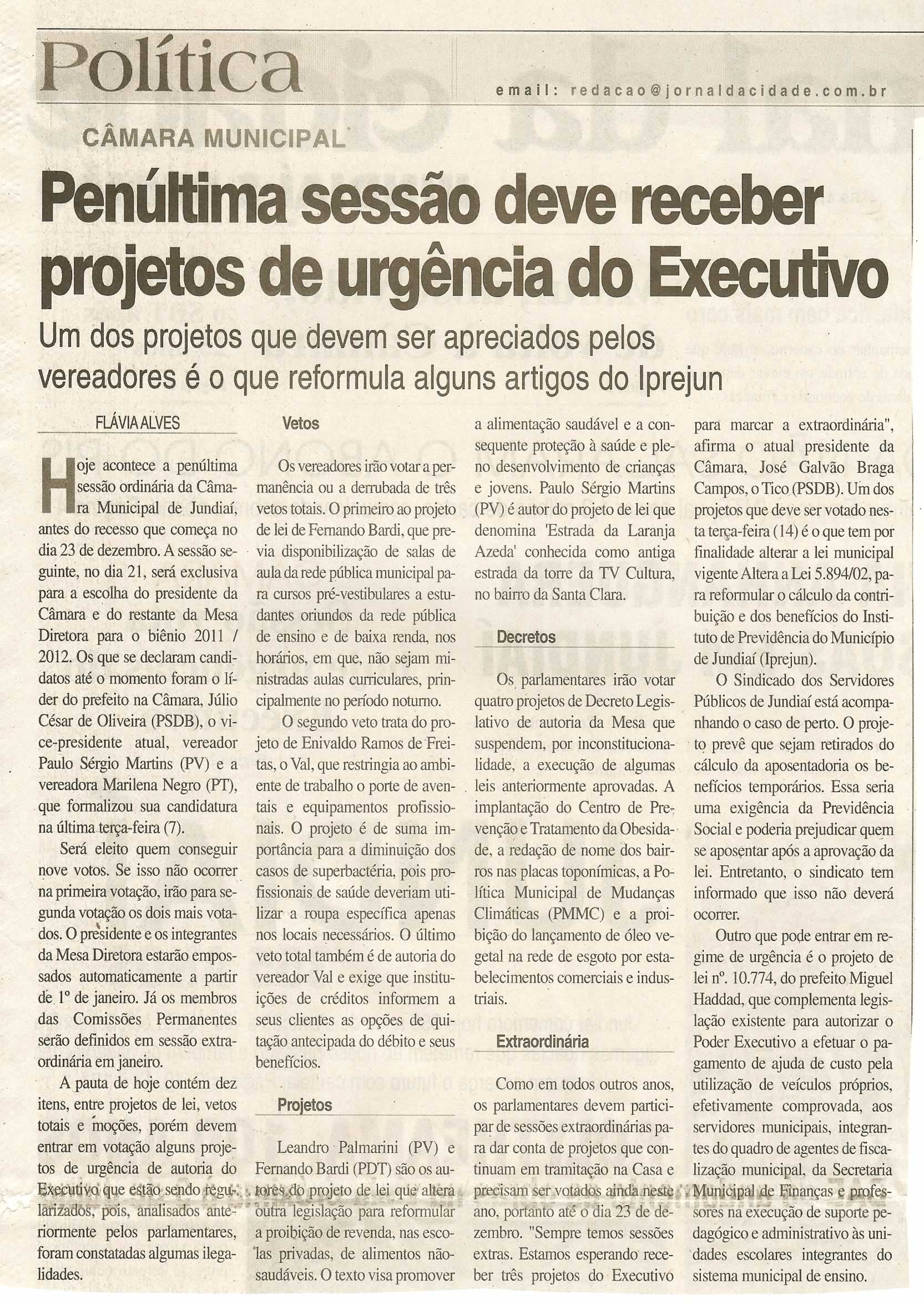 Jornal da Cidade - 14/12/2010