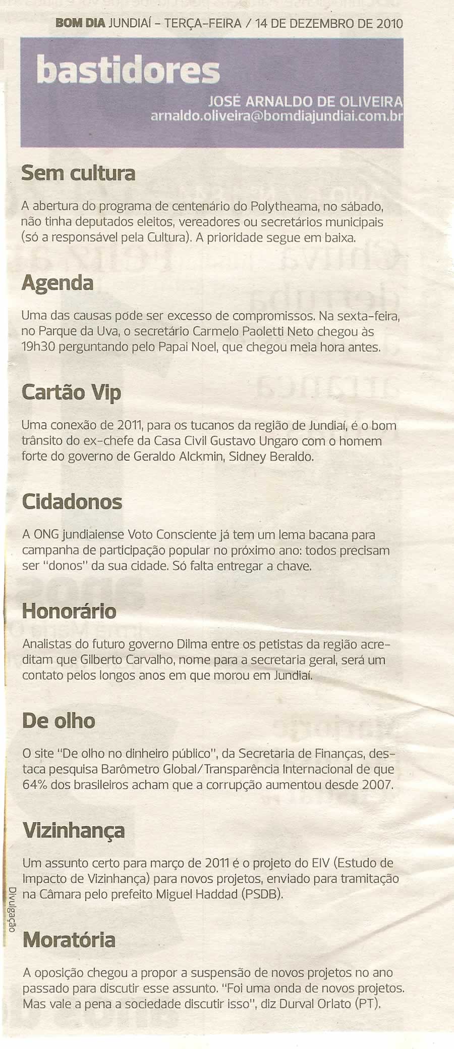 Bom Dia Jundiaí - 14/12/2010