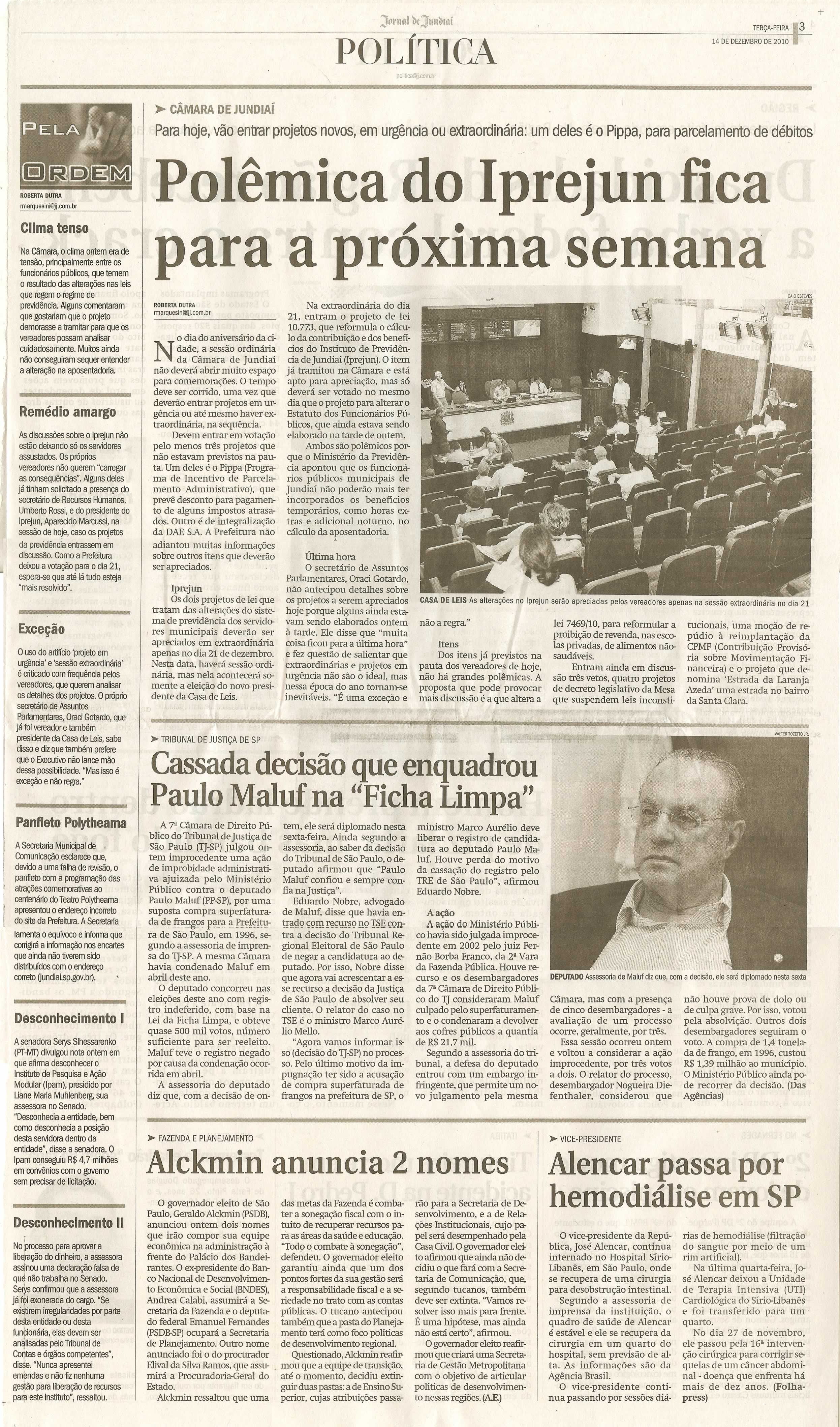 Jornal de Jundiaí - 14/12/2010