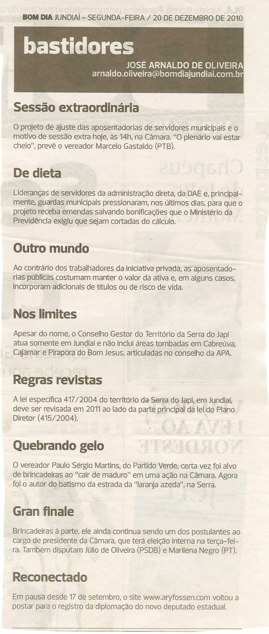 Bom Dia Jundiaí - 20/12/2010