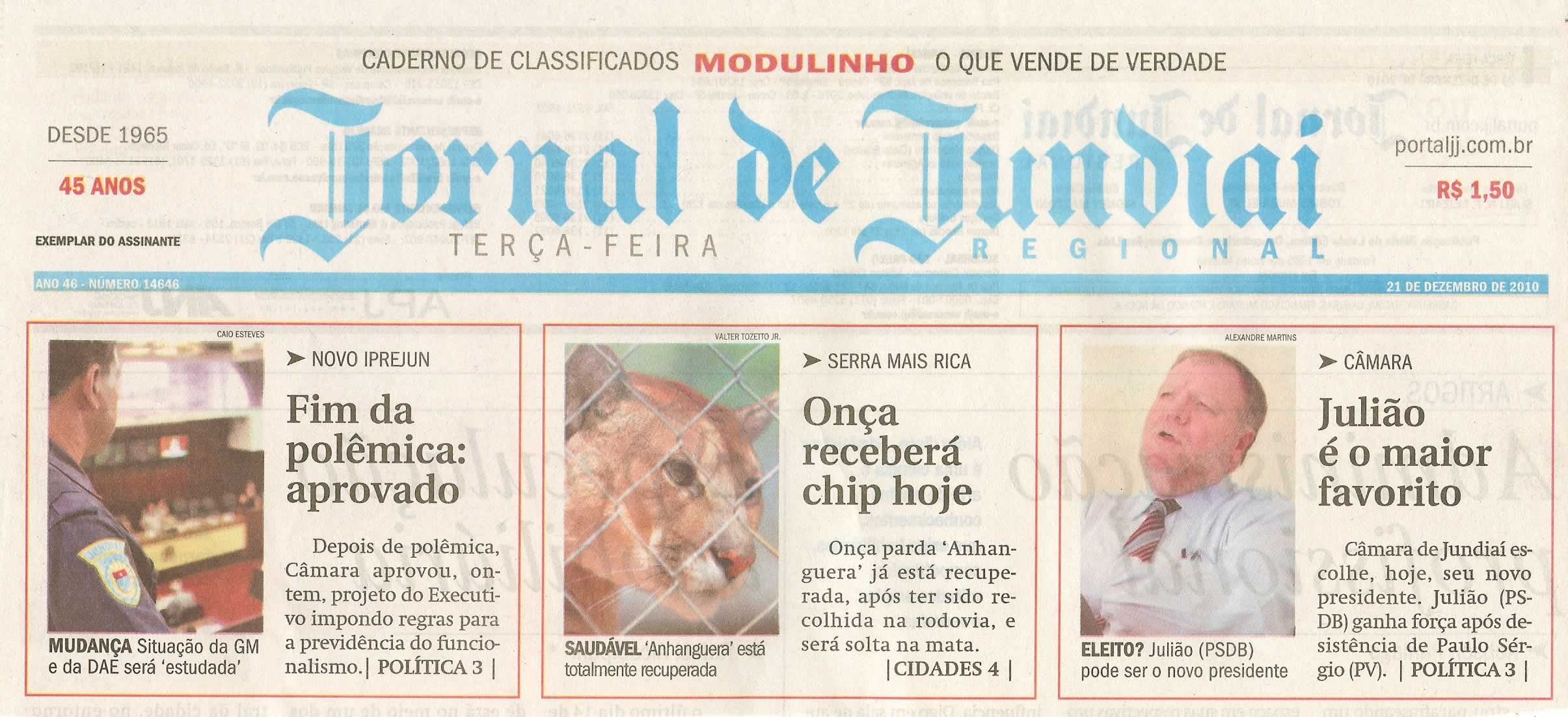 Jornal de Jundiaí - 21/12/2010
