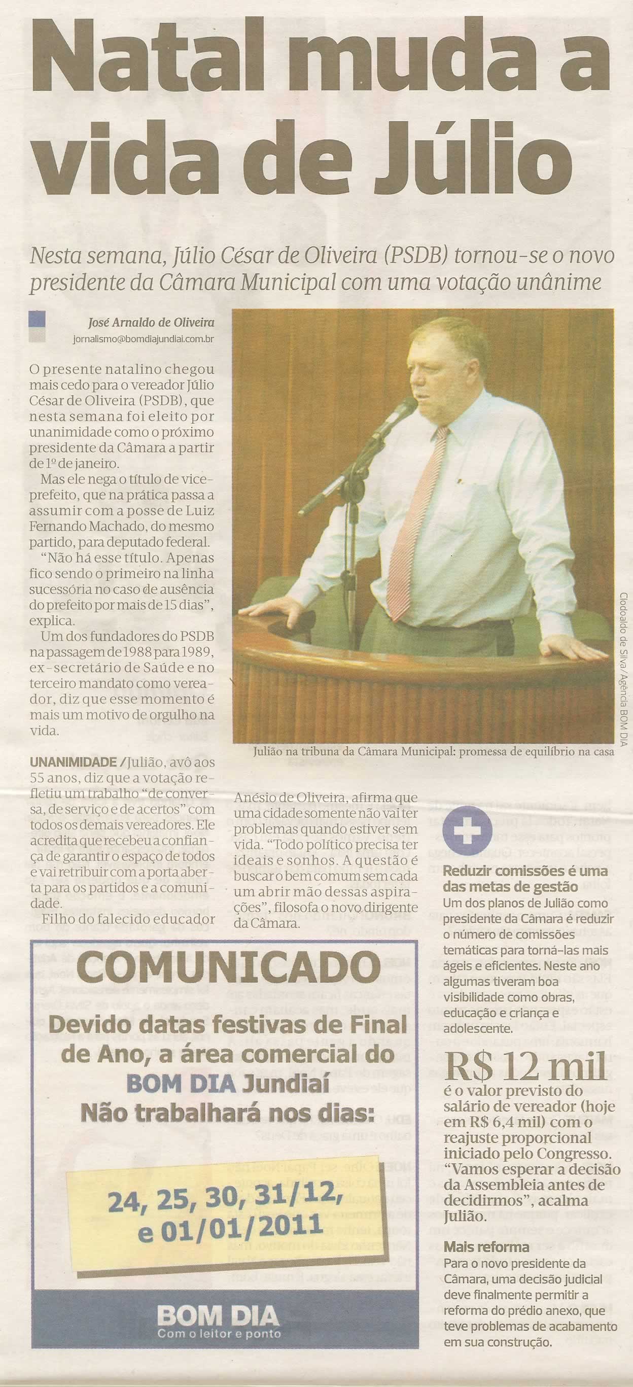 Bom Dia Jundiaí - 25/12/2010