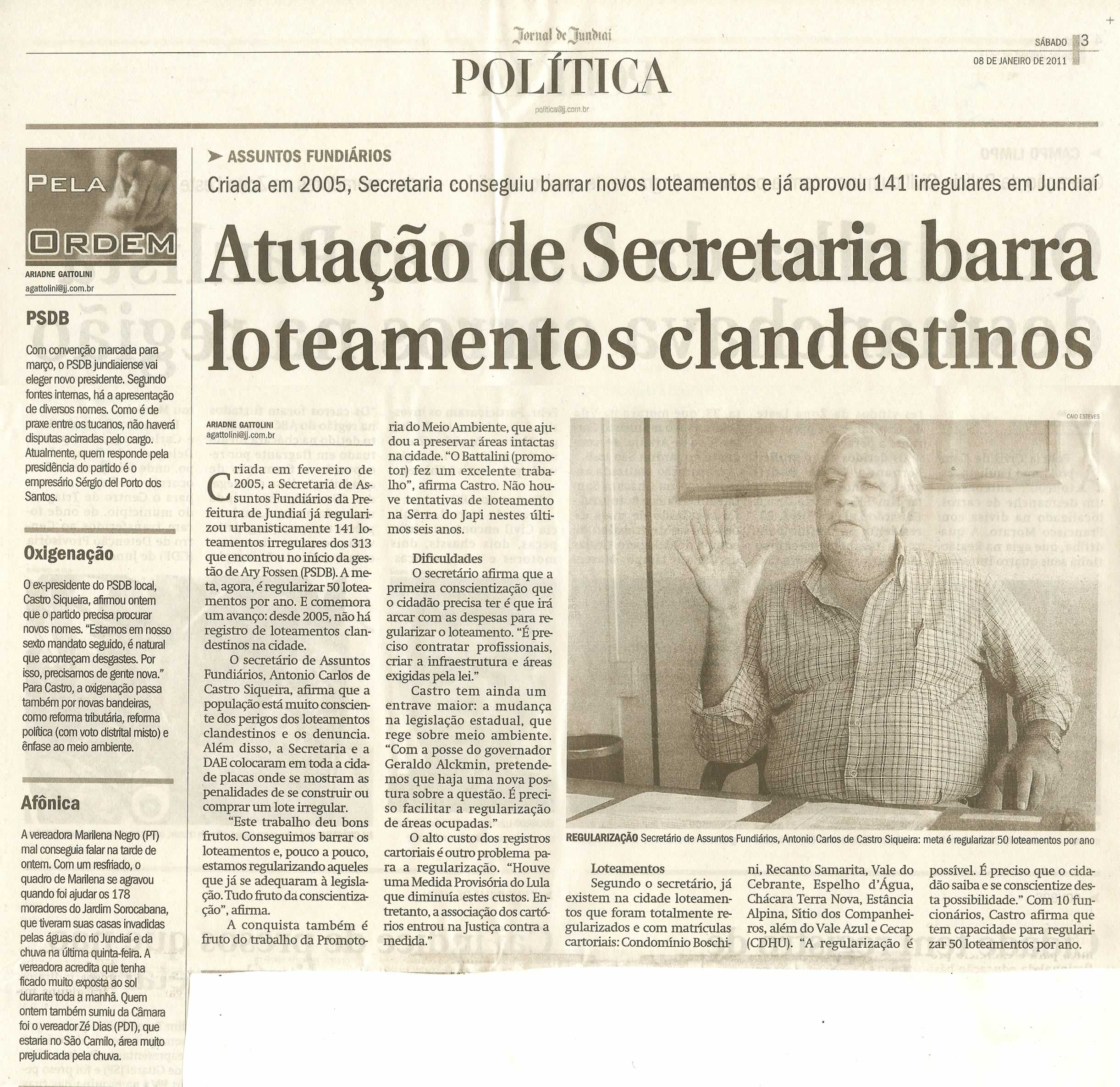 Jornal de Jundiaí - 08/01/2011