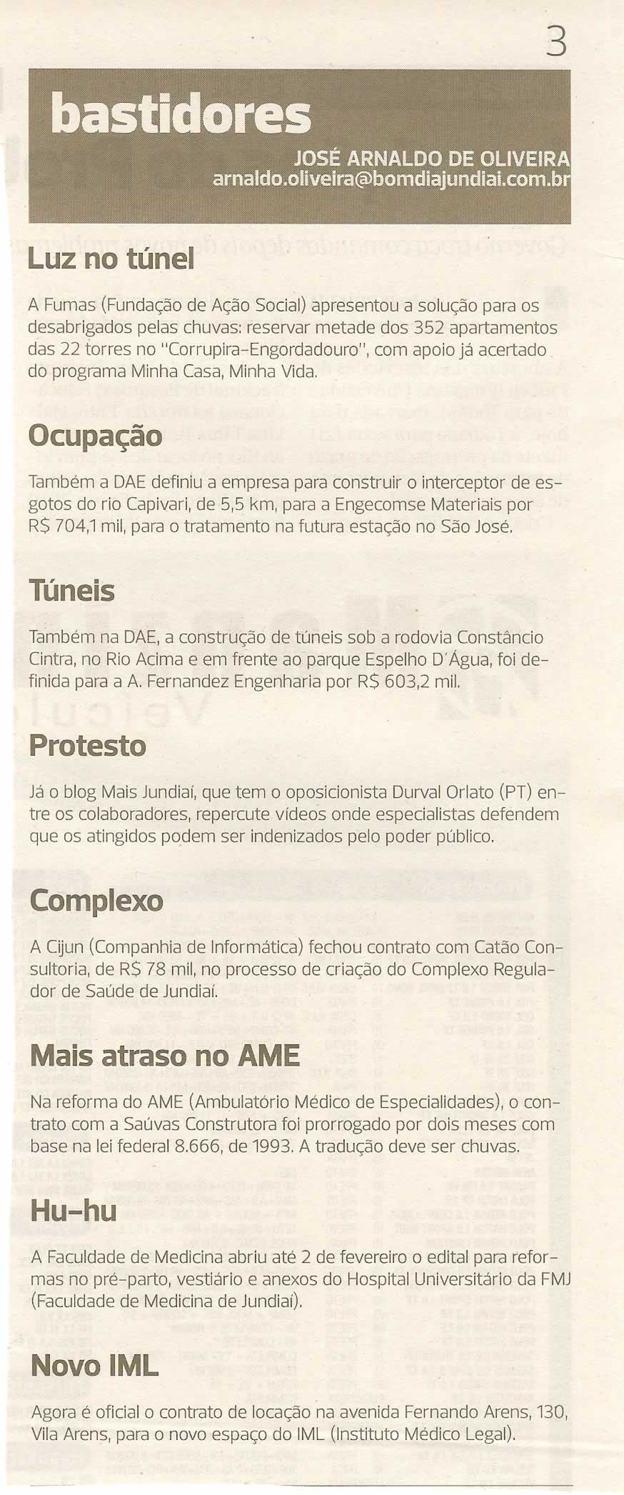 Bom Dia Jundiaí - 19/01/2011