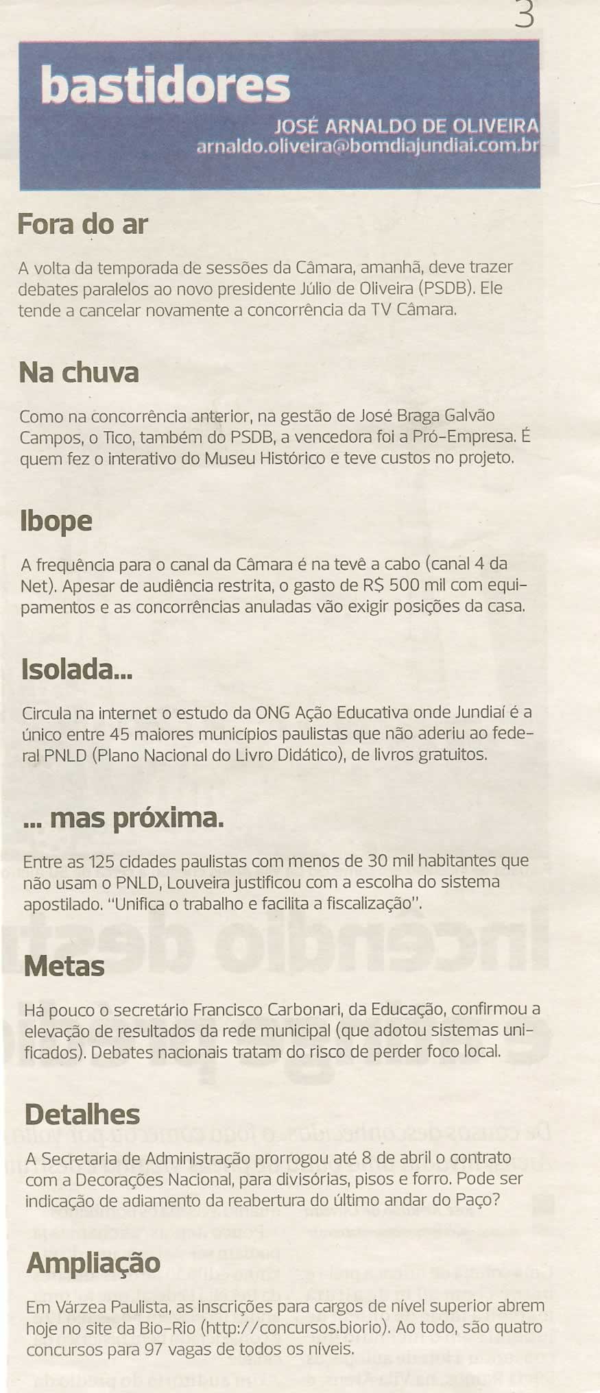 Bom Dia Jundiaí - 31/01/2011