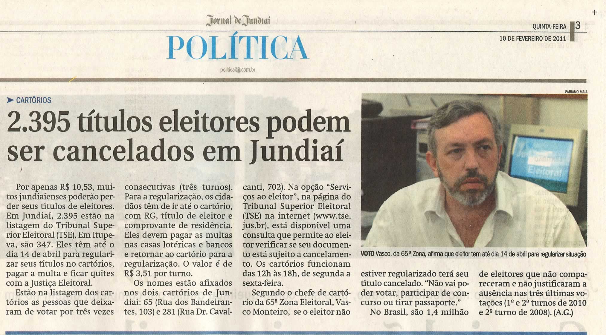 Jornal de Jundiaí - 10/02/2011