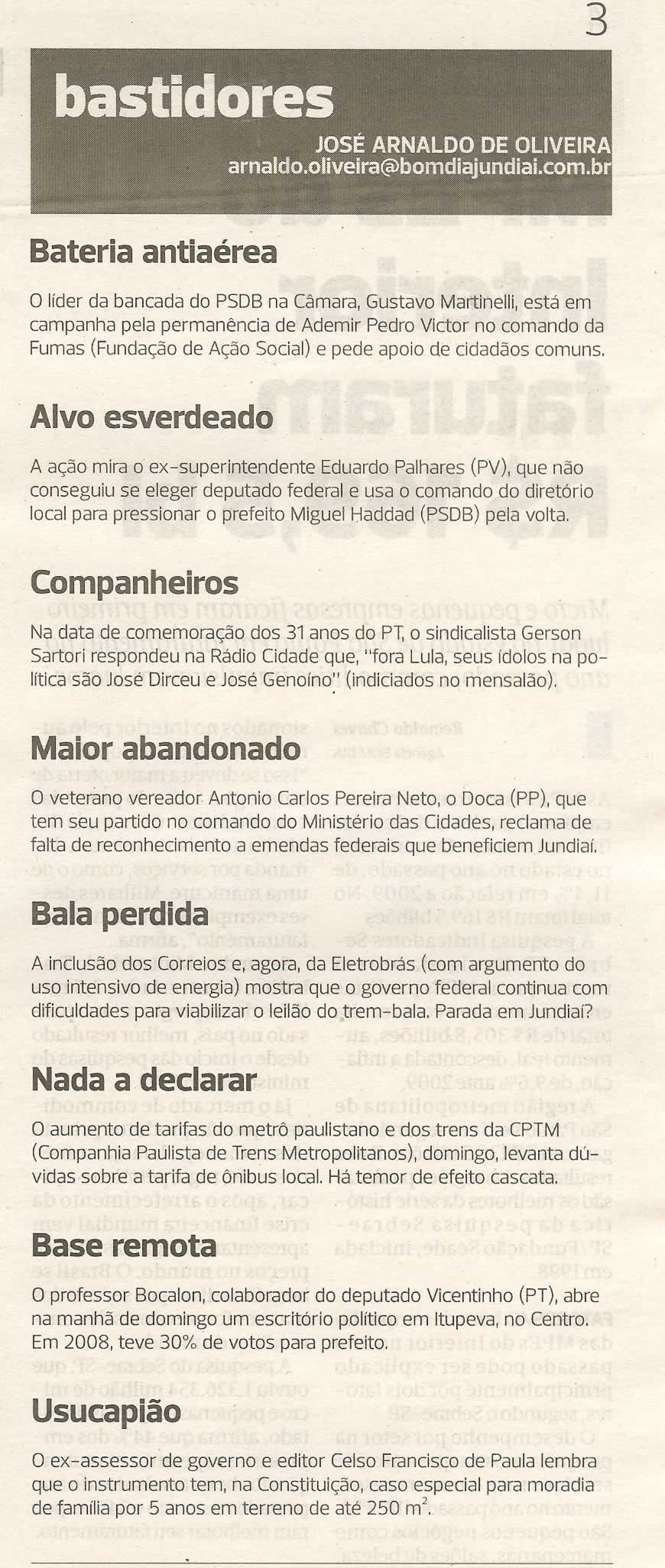Bom Dia Jundiaí - 11/02/2011