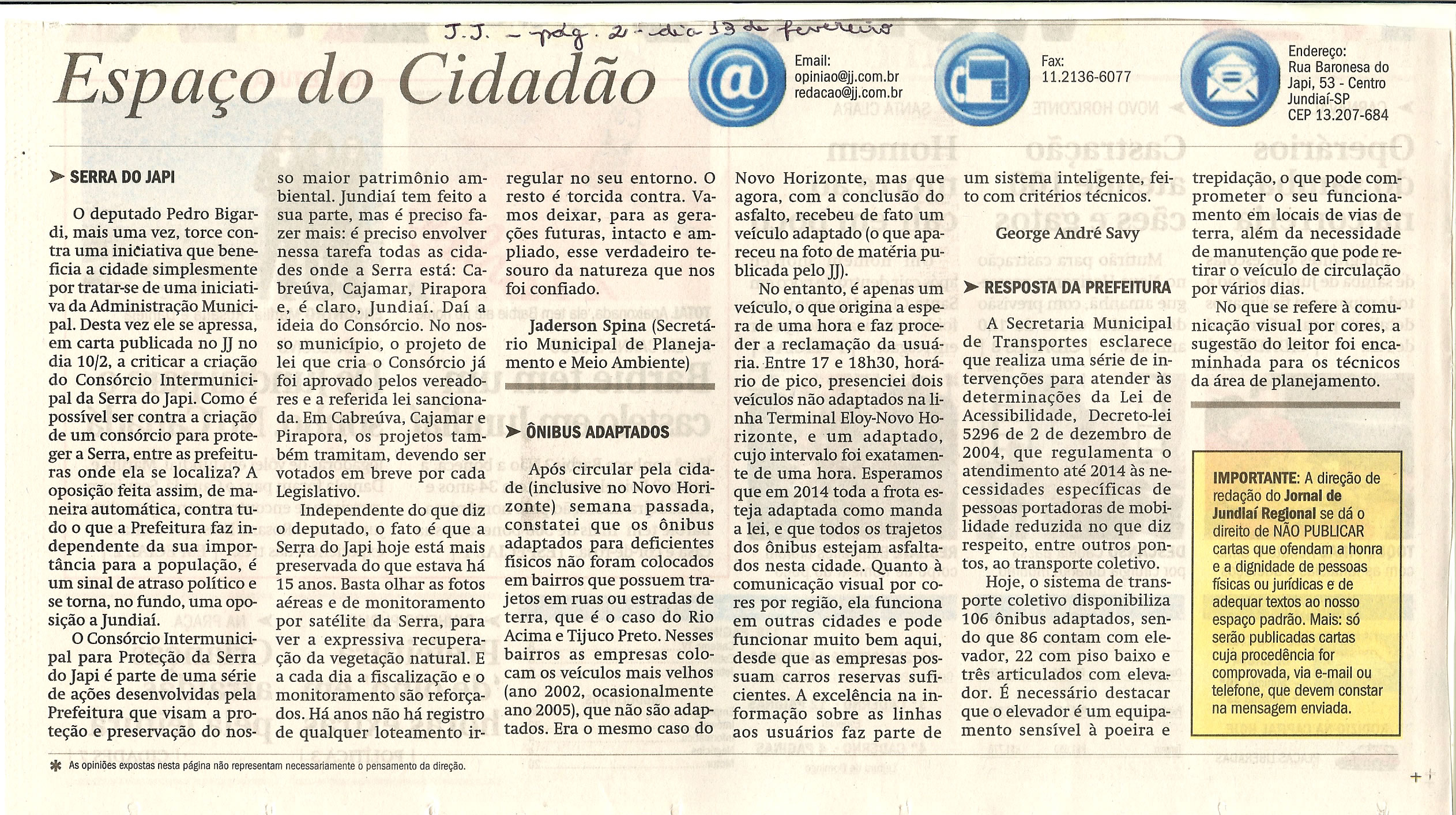 Jornal de Jundiaí - 13/02/2011