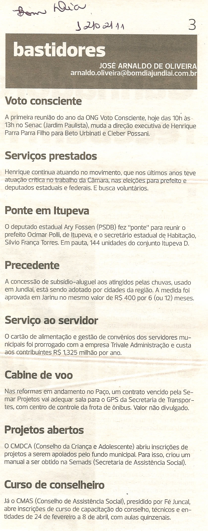 Bom Dia Jundiaí - 12/02/2011