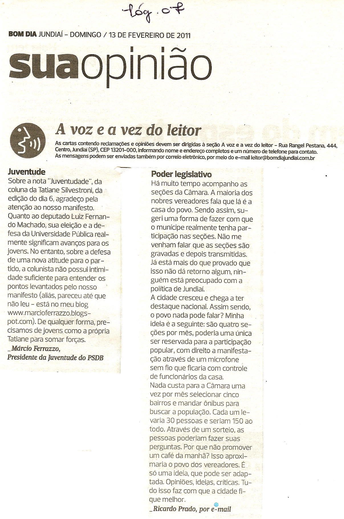 Bom Dia Jundiaí - 13/02/2011