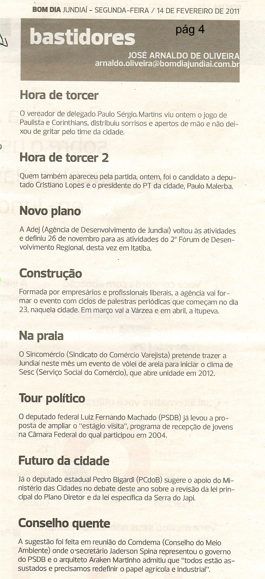Bom Dia Jundiaí - 14/02/2011