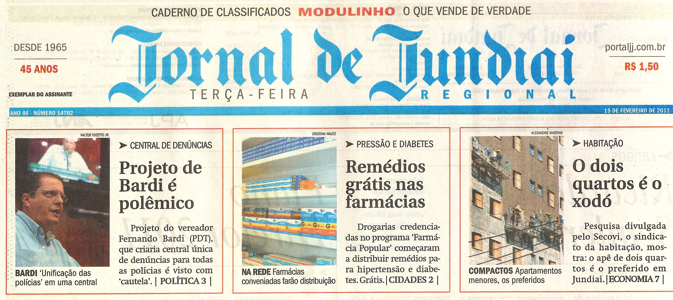 Jornal de Jundiaí - 15/02/2011