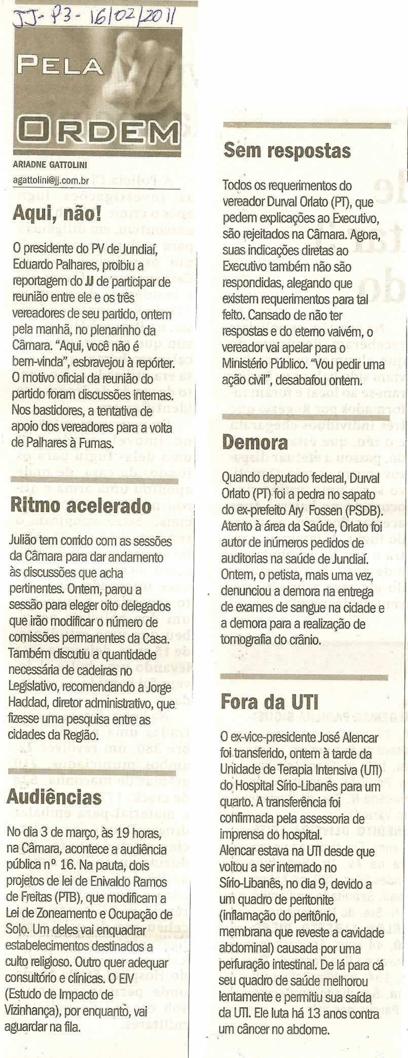 Jornal de Jundiaí - 16/02/2011