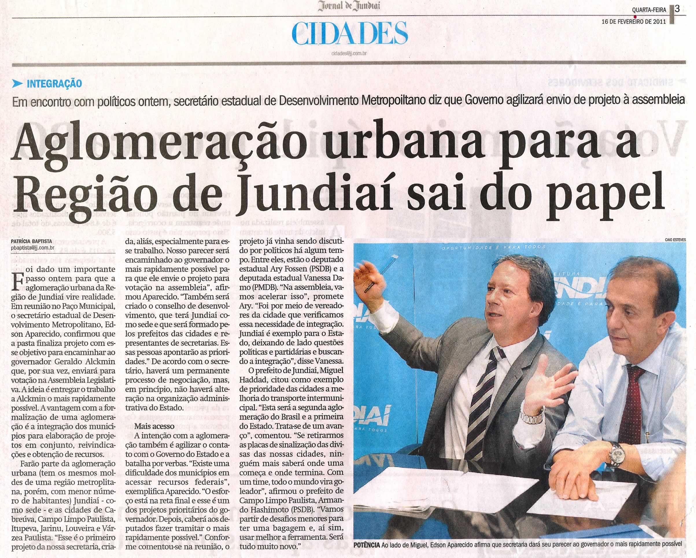 Jornal de Jundiaí - 16/02/2011