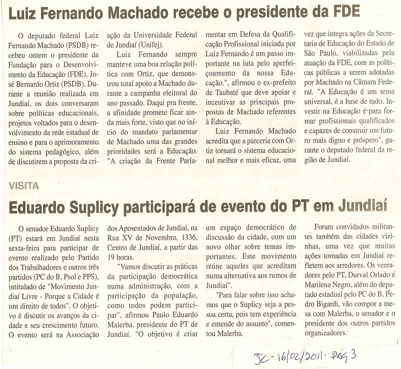 Jornal da Cidade - 16/02/2011