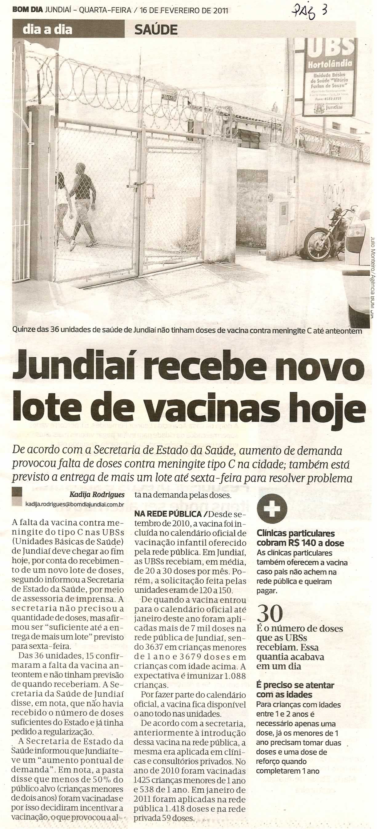 Bom Dia Jundiaí - 16/02/2011