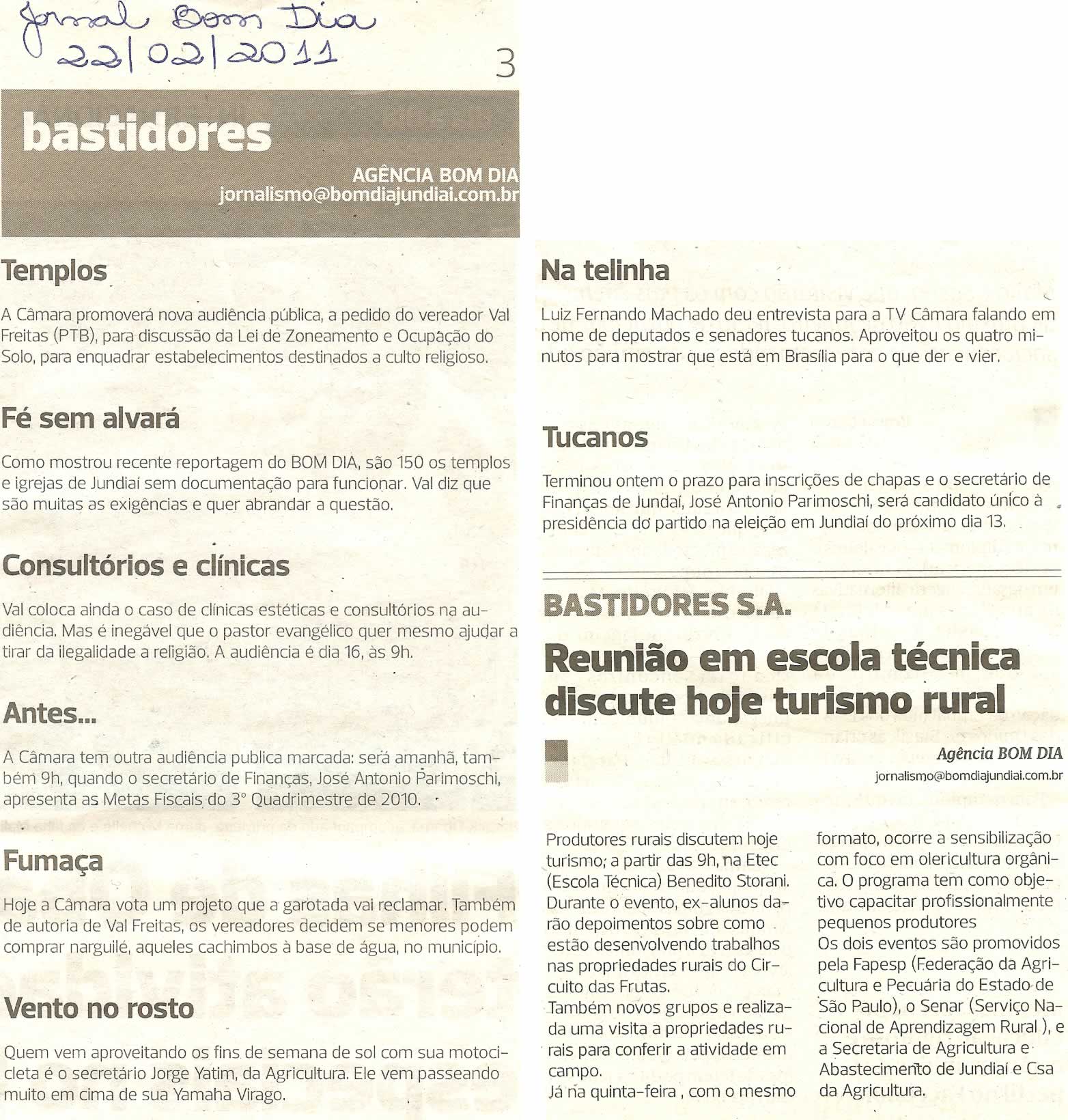 Bom Dia Jundiaí - 22/02/2011