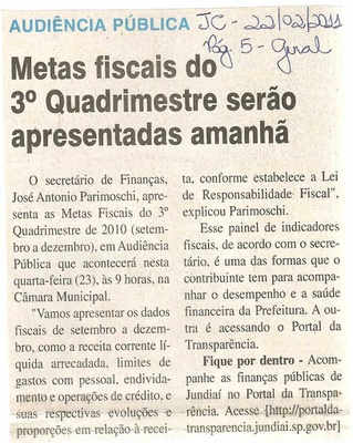 Jornal da Cidade - 22/02/2011