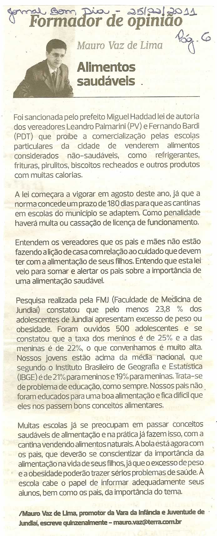 Bom Dia Jundiaí - 25/02/2011