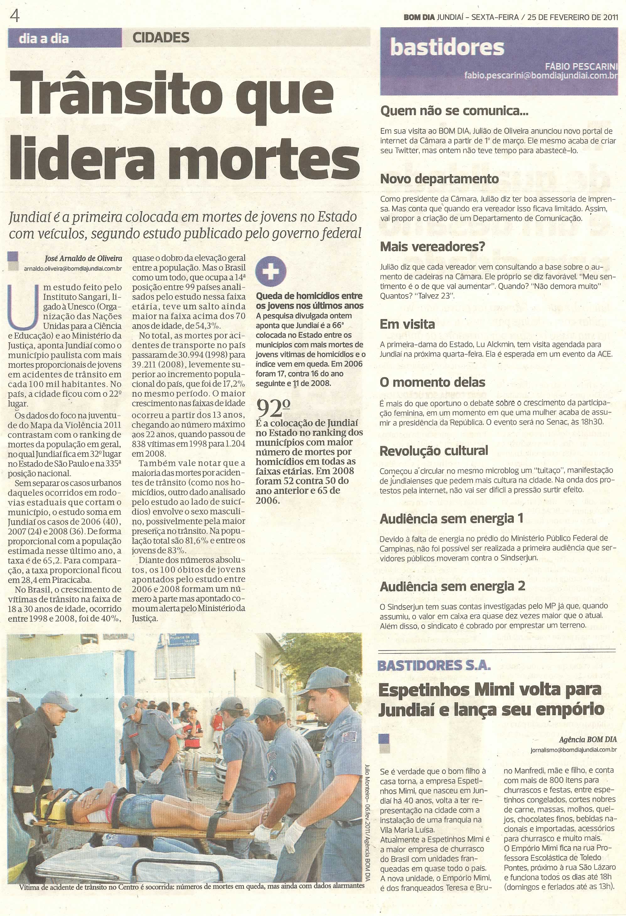 Bom Dia Jundiaí - 25/02/2011