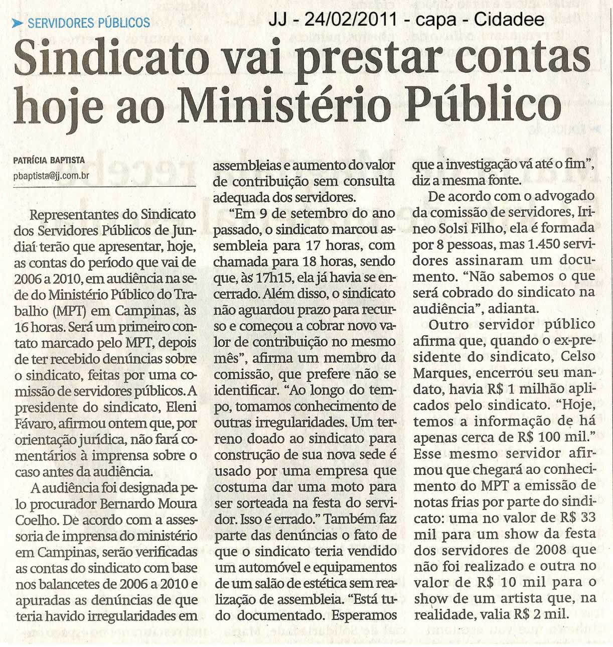 Jornal de Jundiaí - 24/02/2011