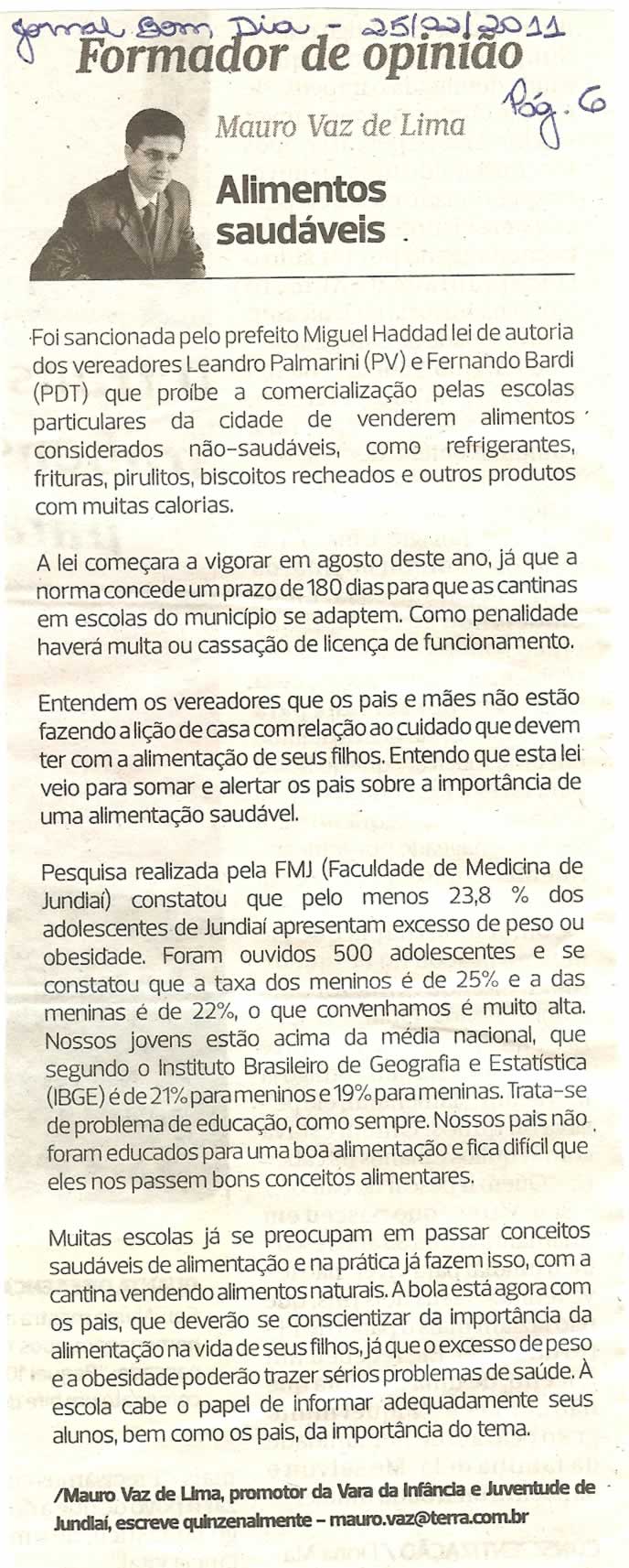 Bom Dia Jundiaí - 25/02/2011