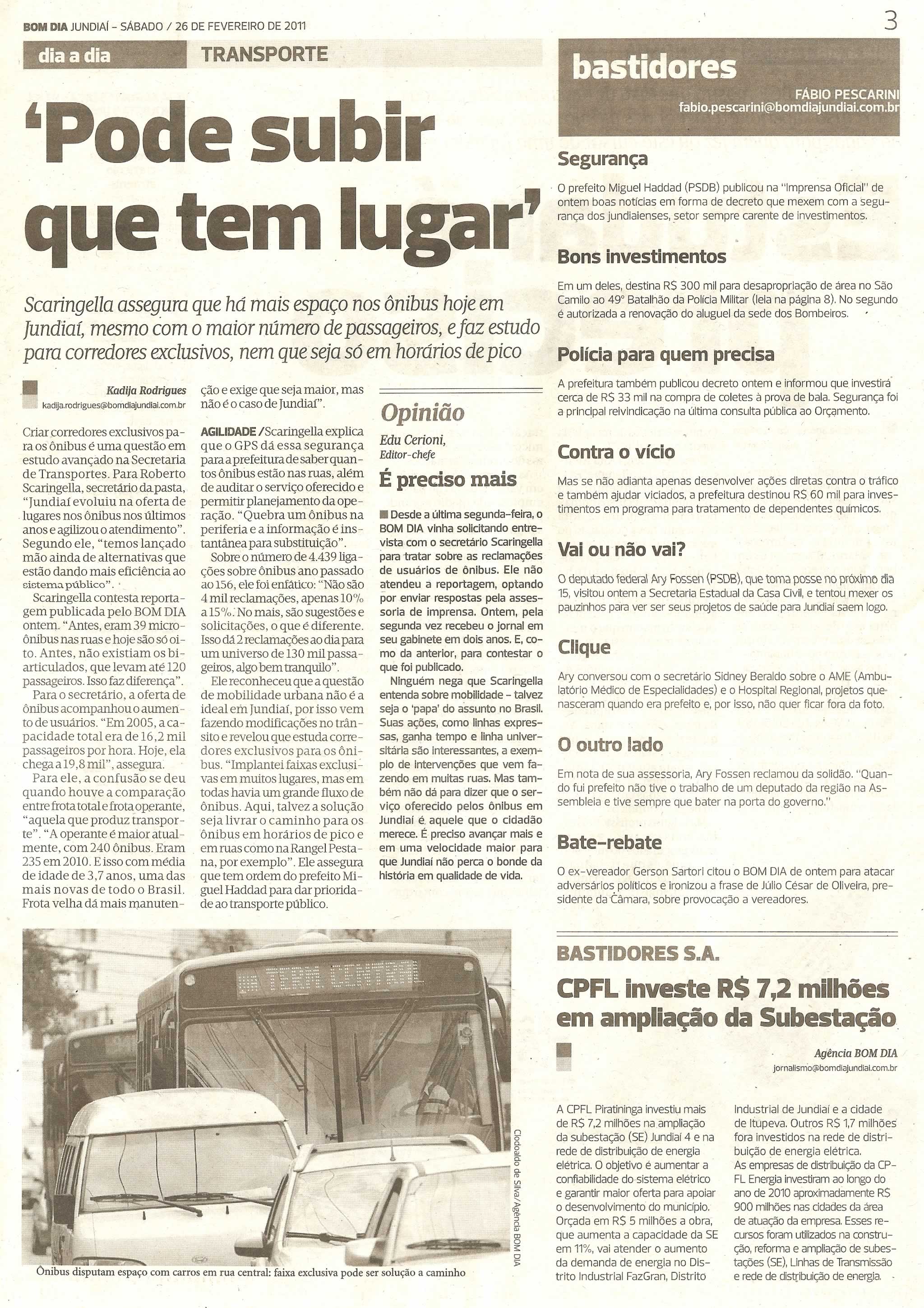 Bom Dia Jundiaí - 26/02/2011
