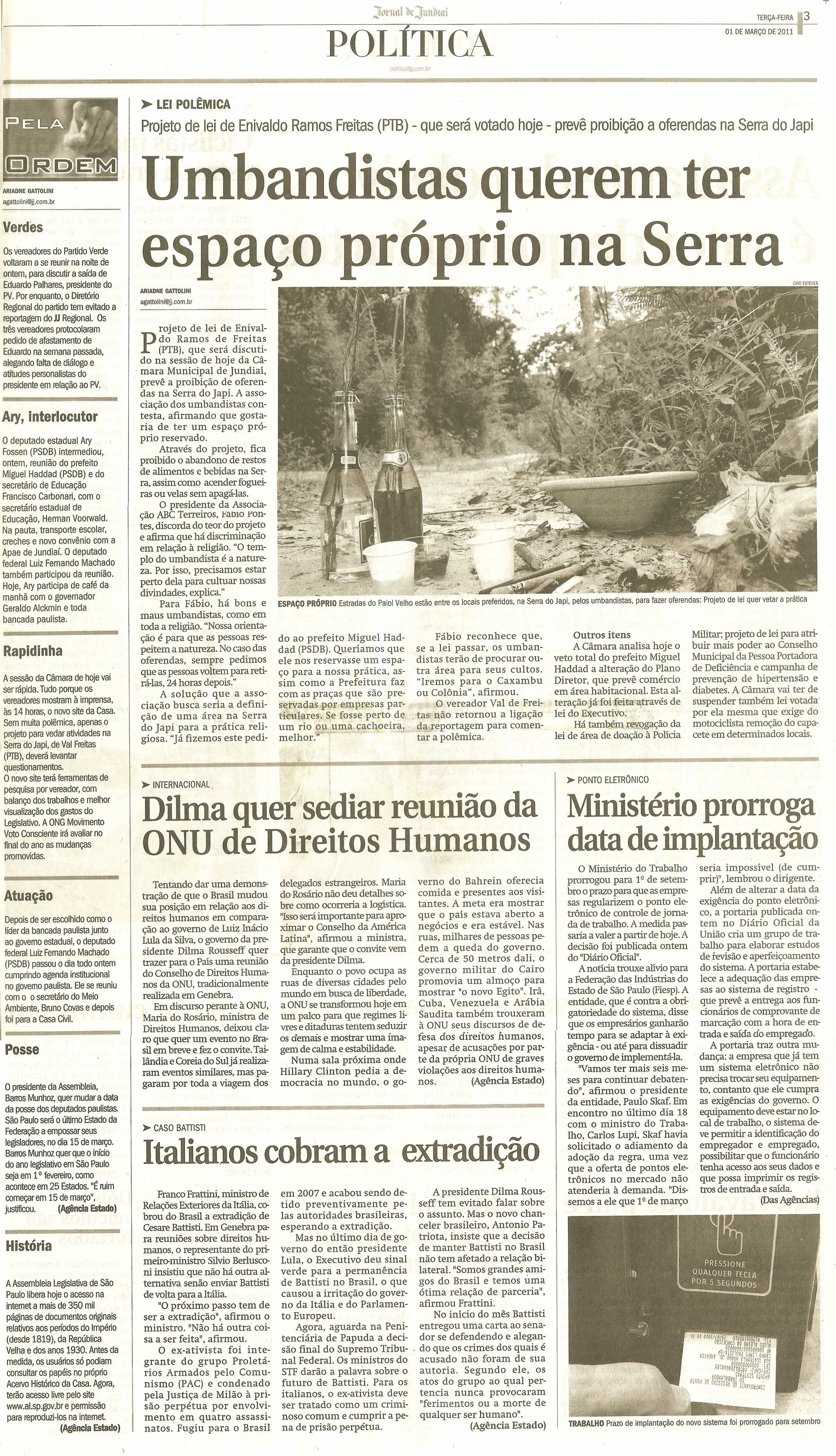 Jornal de Jundiaí - 01/03/2011