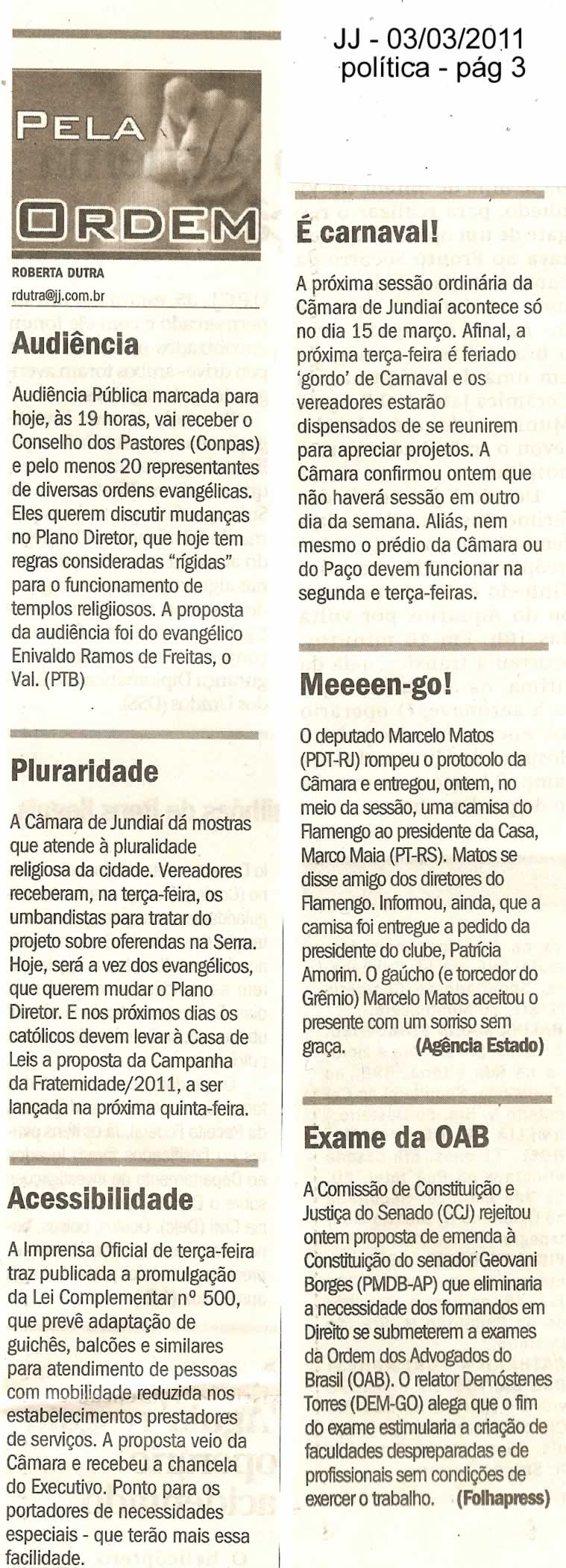 Jornal de Jundiaí - 03/03/2011