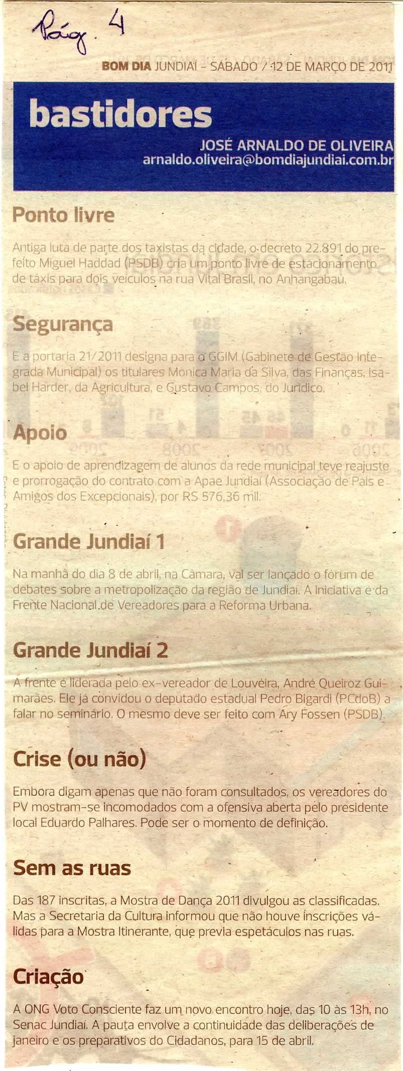 Bom Dia Jundiaí - 12/03/2011