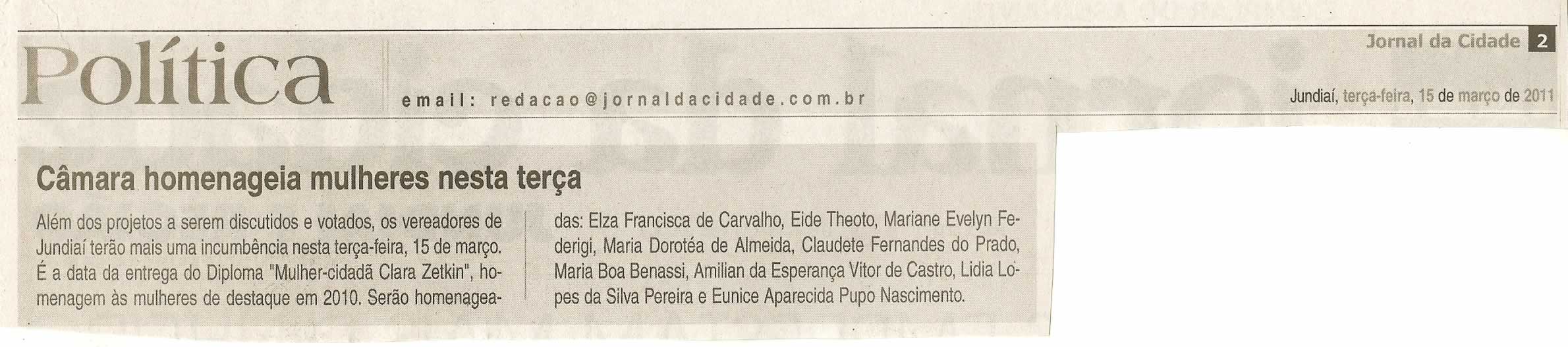 Jornal da Cidade - 15/03/2011