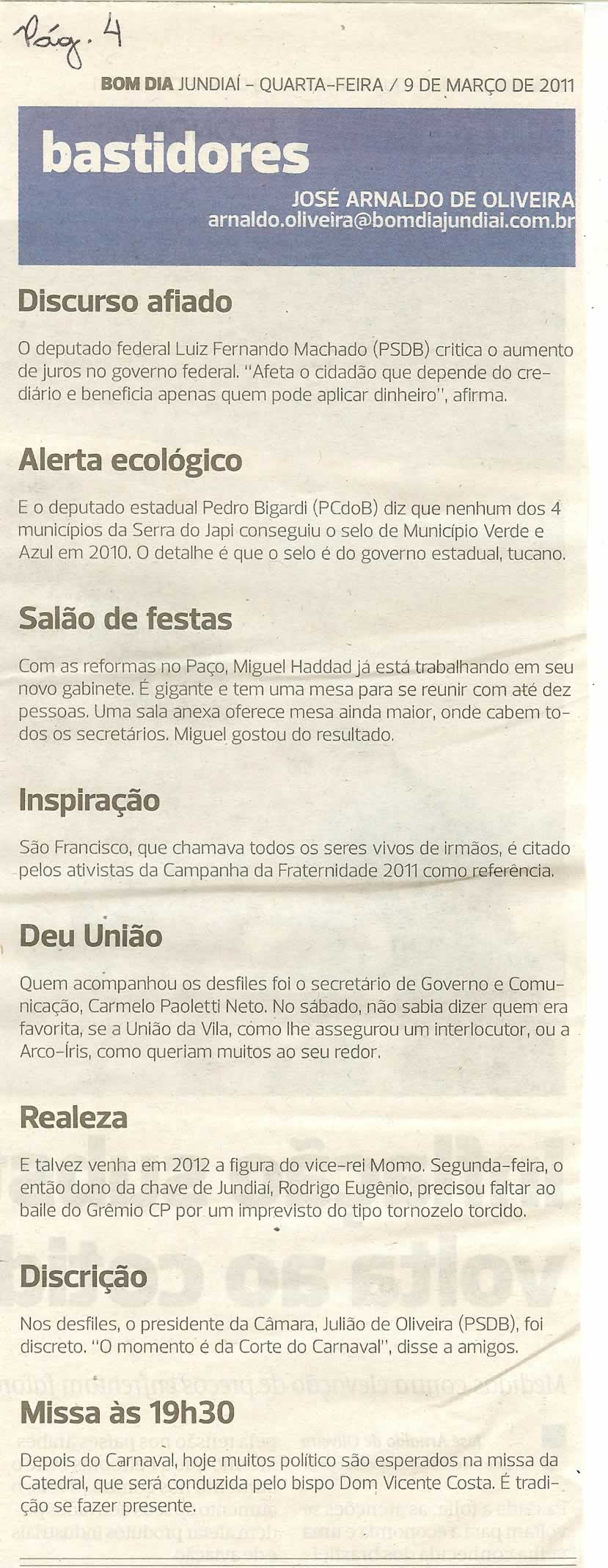 Bom Dia Jundiaí - 09/03/2011