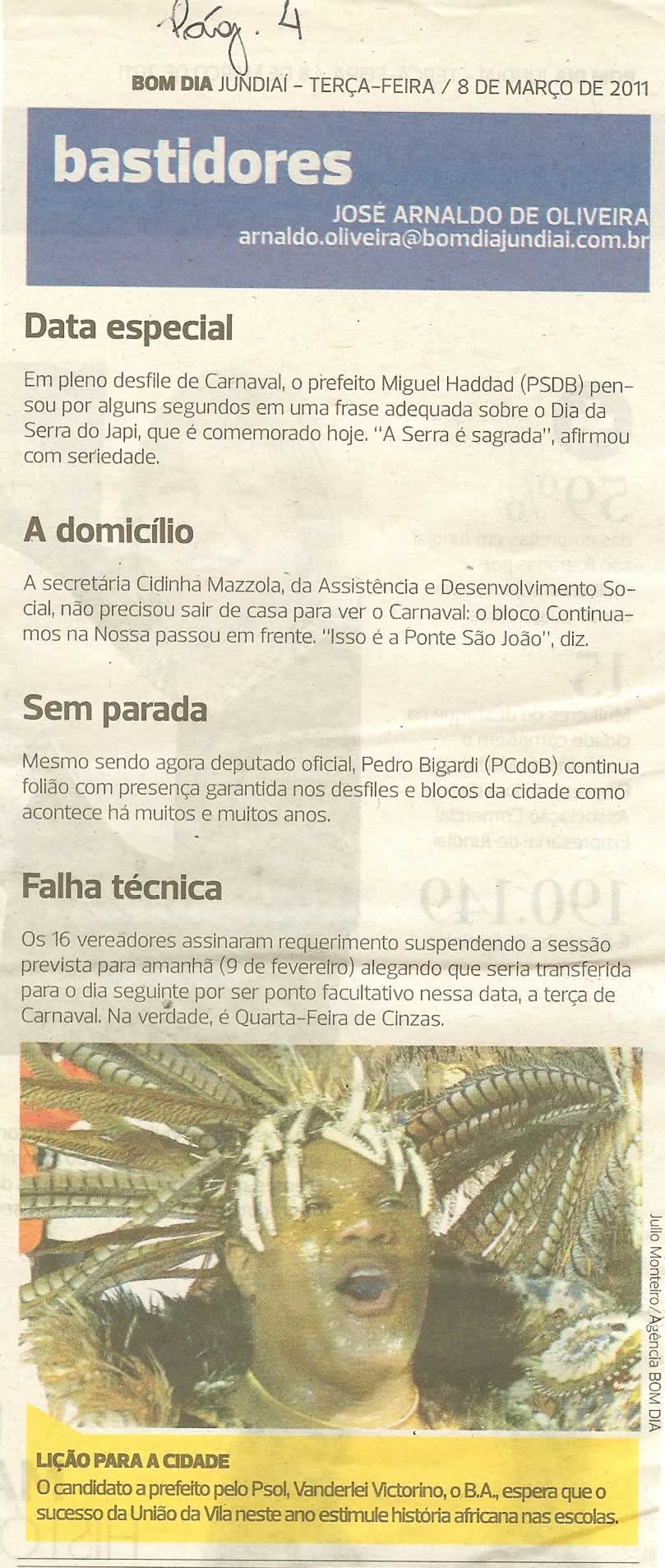 Bom Dia Jundiaí - 08/03/2011