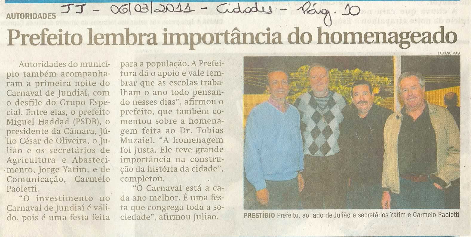 Jornal de Jundiaí - 06/03/2011
