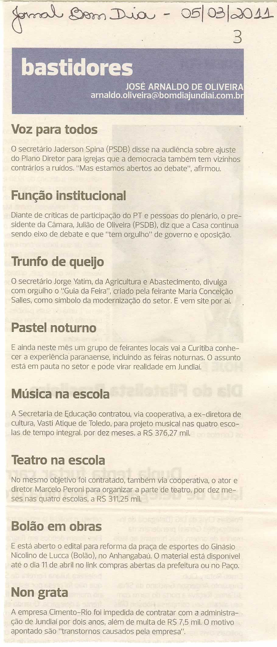 Bom Dia Jundiaí - 05/03/2011