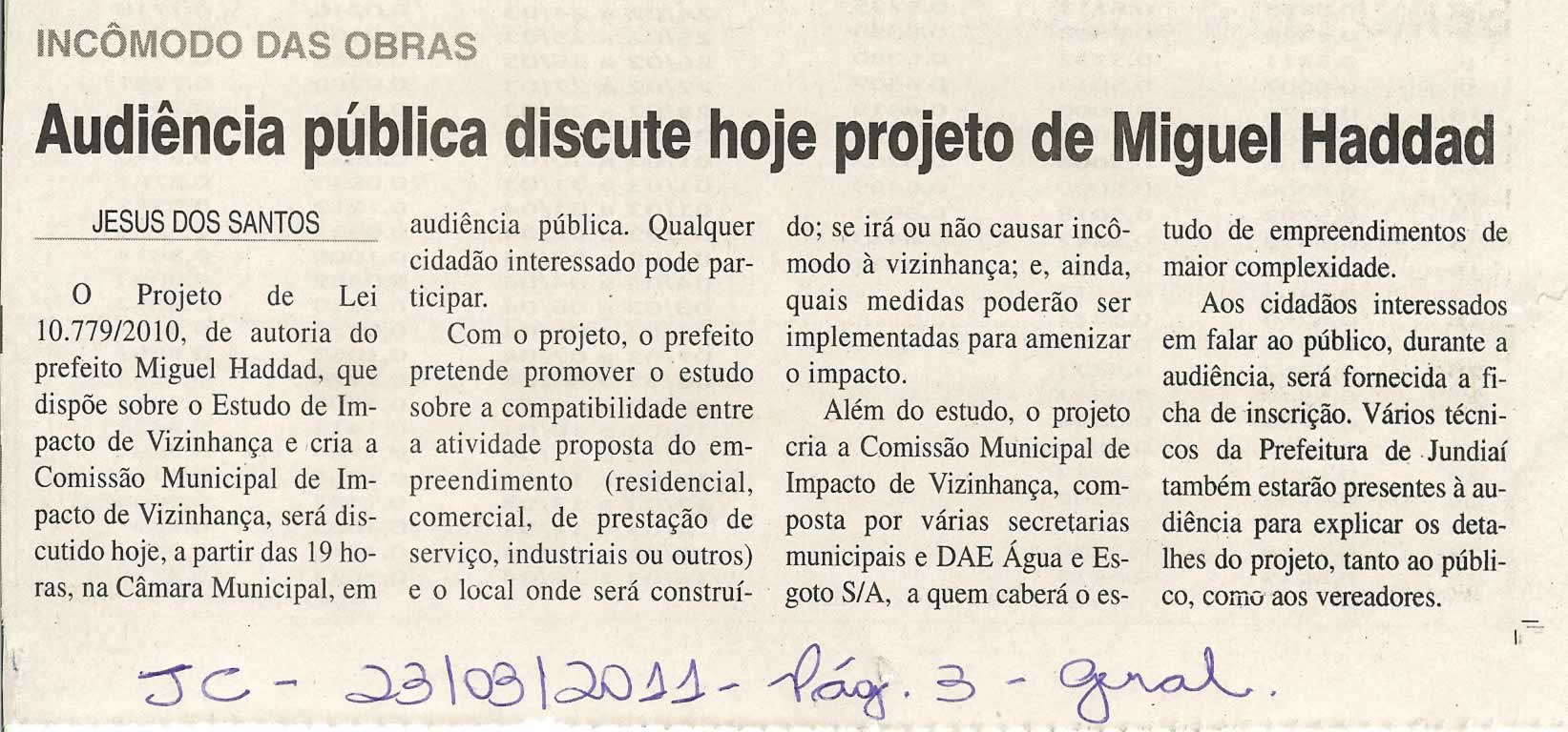 Jornal da Cidade - 23/03/2011