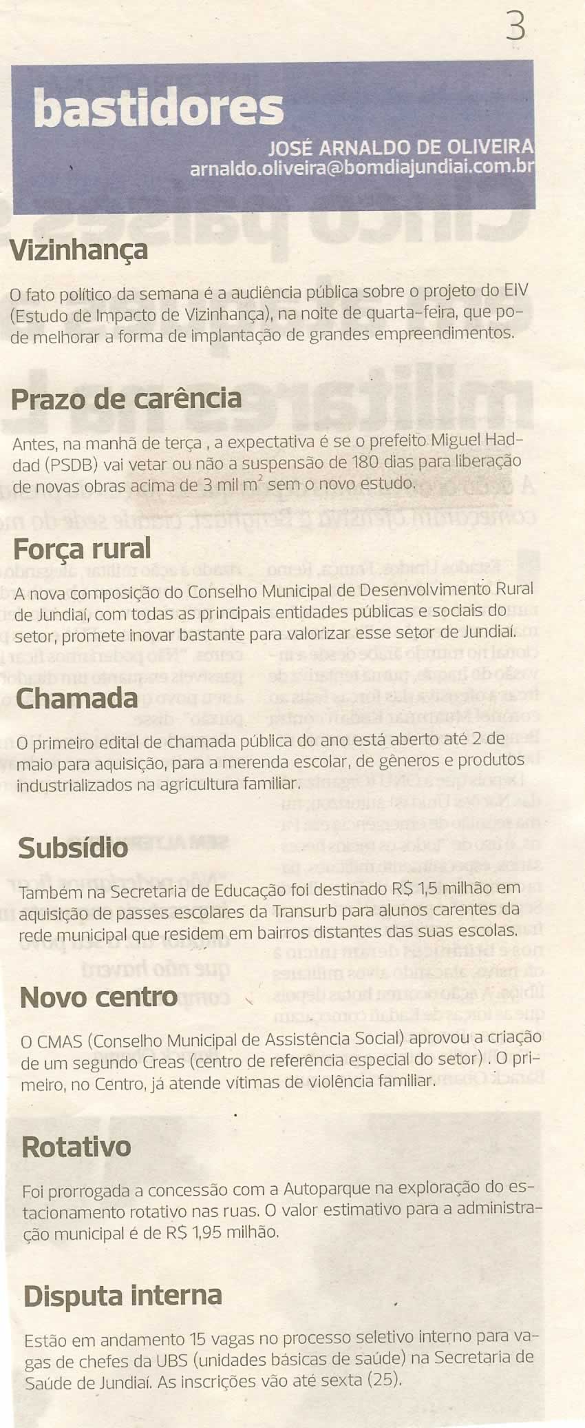 Bom Dia Jundiaí - 20/03/2011