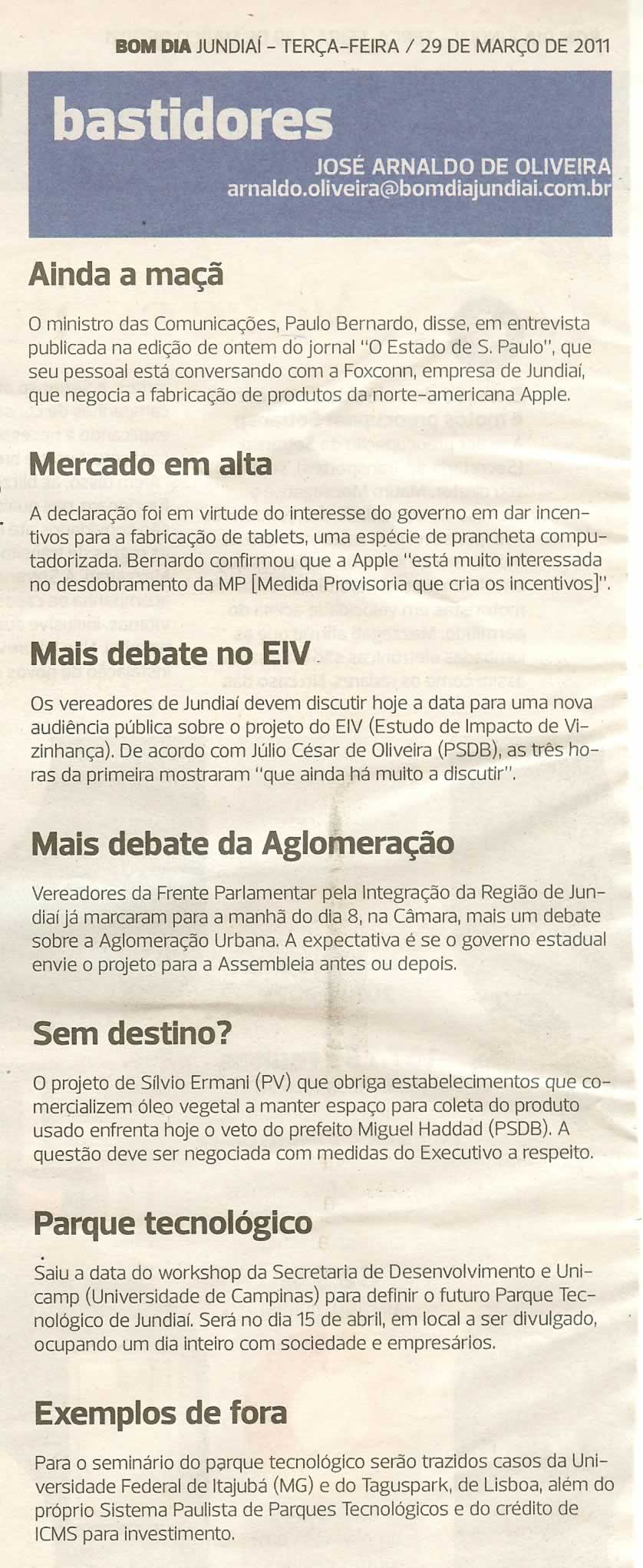 Bom Dia Jundiaí - 29/03/2011