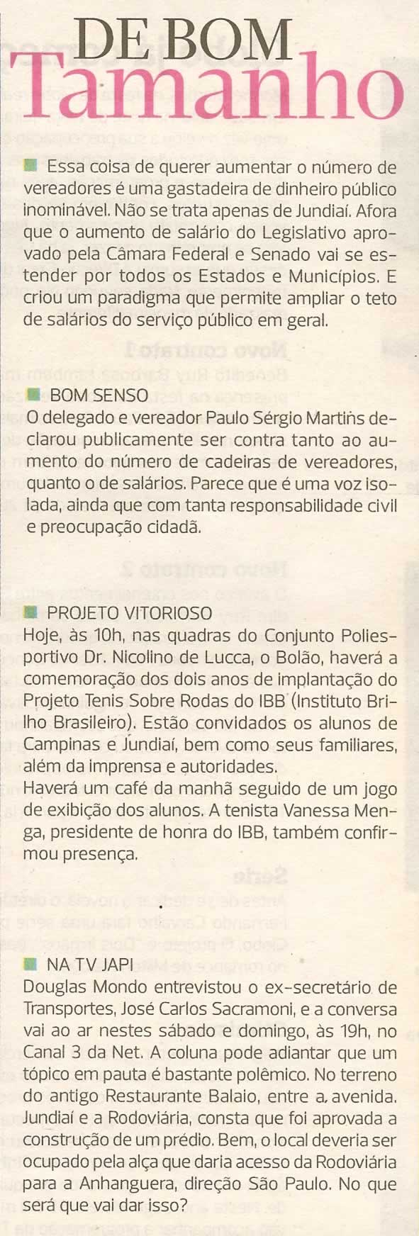 Bom Dia Jundiaí - 31/03/2011