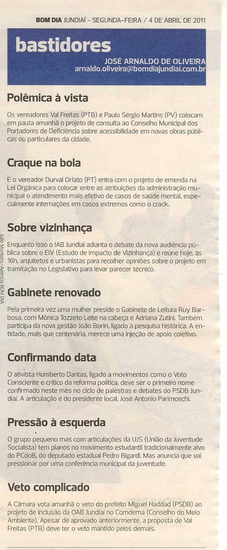 Bom Dia Jundiaí - 04/04/2011