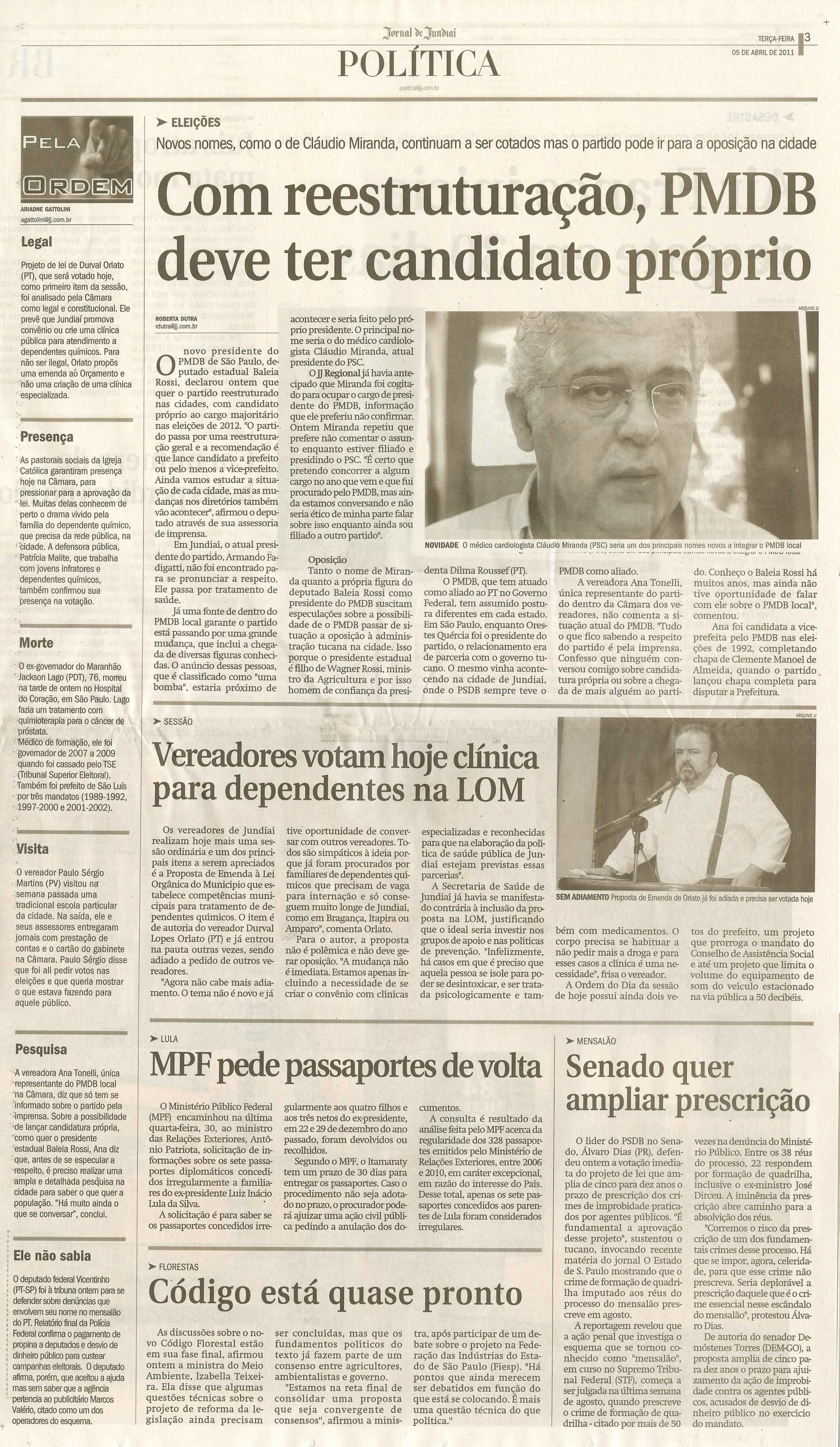 Jornal de Jundiaí - 05/04/2011
